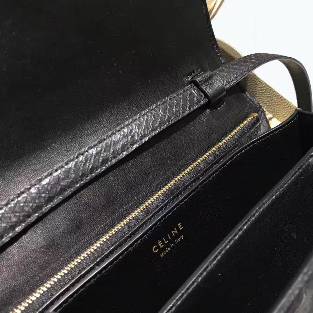 CÉLINE思琳 box 印尼进口蟒蛇皮  黑色