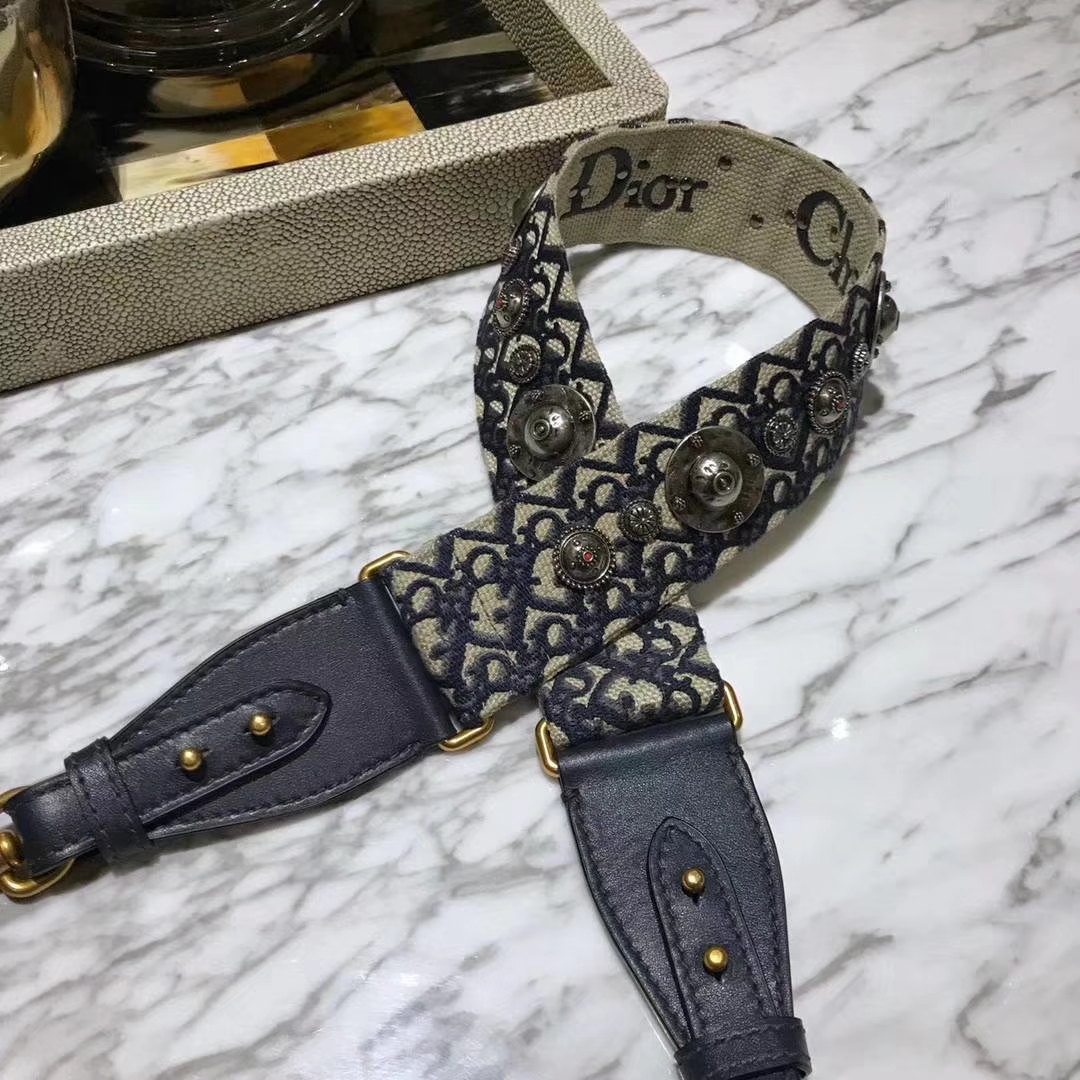 迪奥新款肩带 全新Dior马鞍包肩带 美到爆 金扣