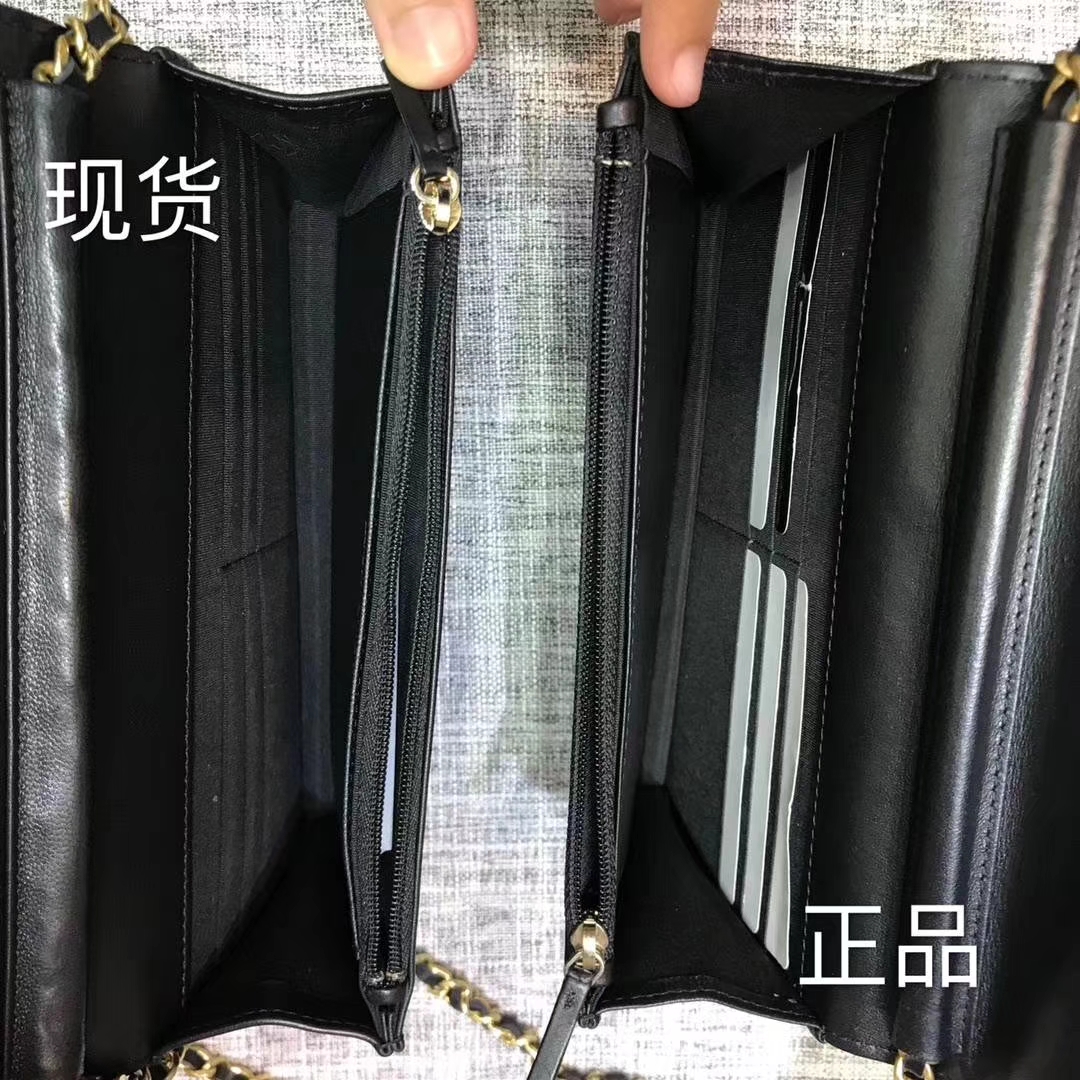 Chanel香奈儿最新款铆钉WOC黑色19cm 大货vs正品