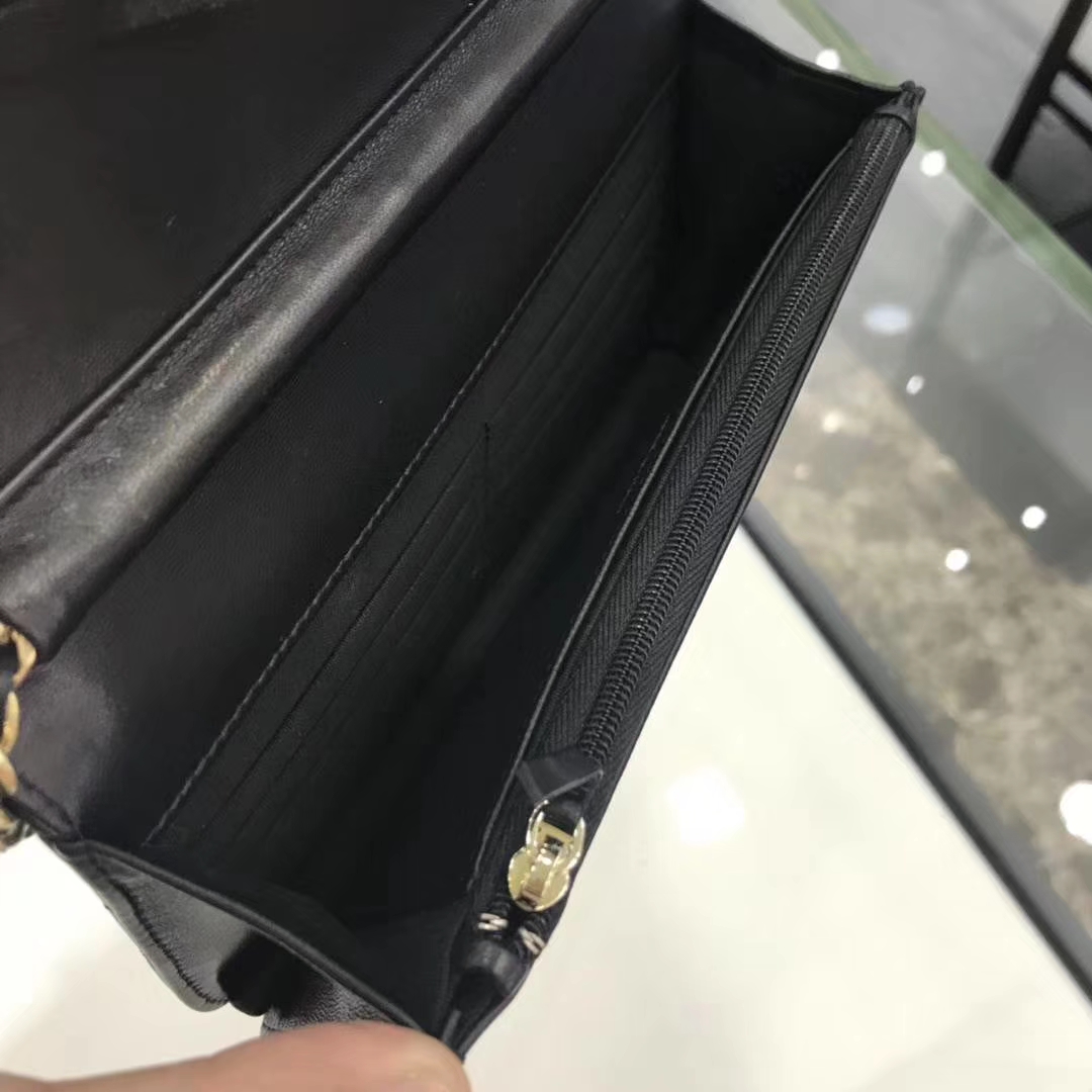 Chanel香奈儿 最新款 铆钉WOC 黑色 19cm YKK拉链