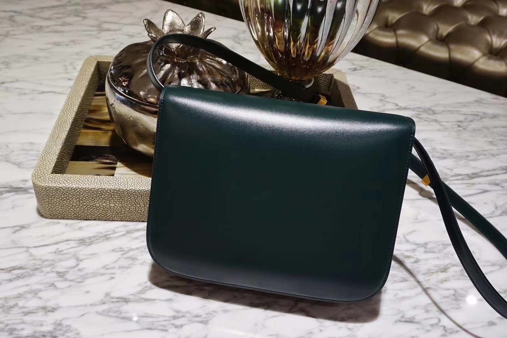 Celine 思琳 box 中号墨绿色 全新做法  新版本  新工艺