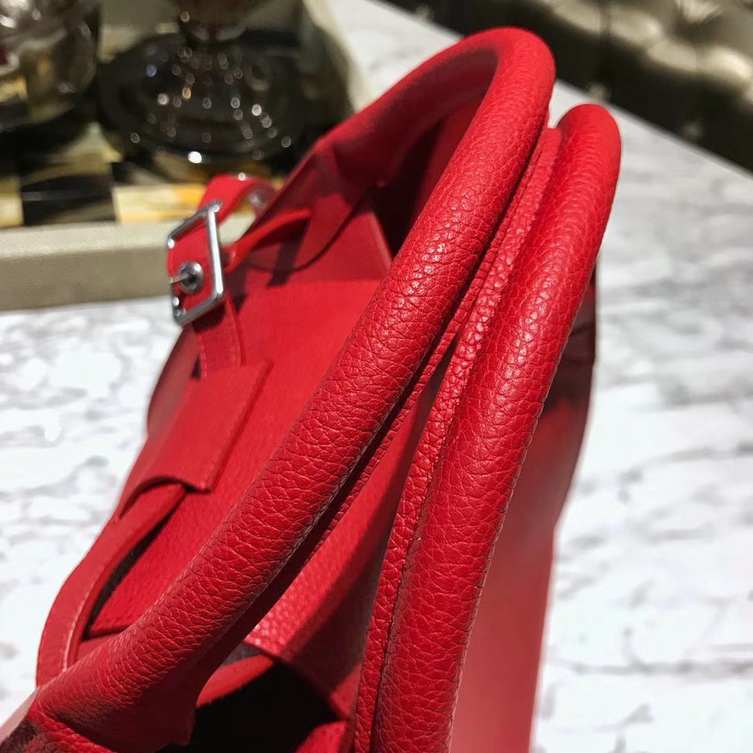 CÉLINE 购物袋 专柜同步发售 中号24cm 红色 进口荔枝纹牛皮