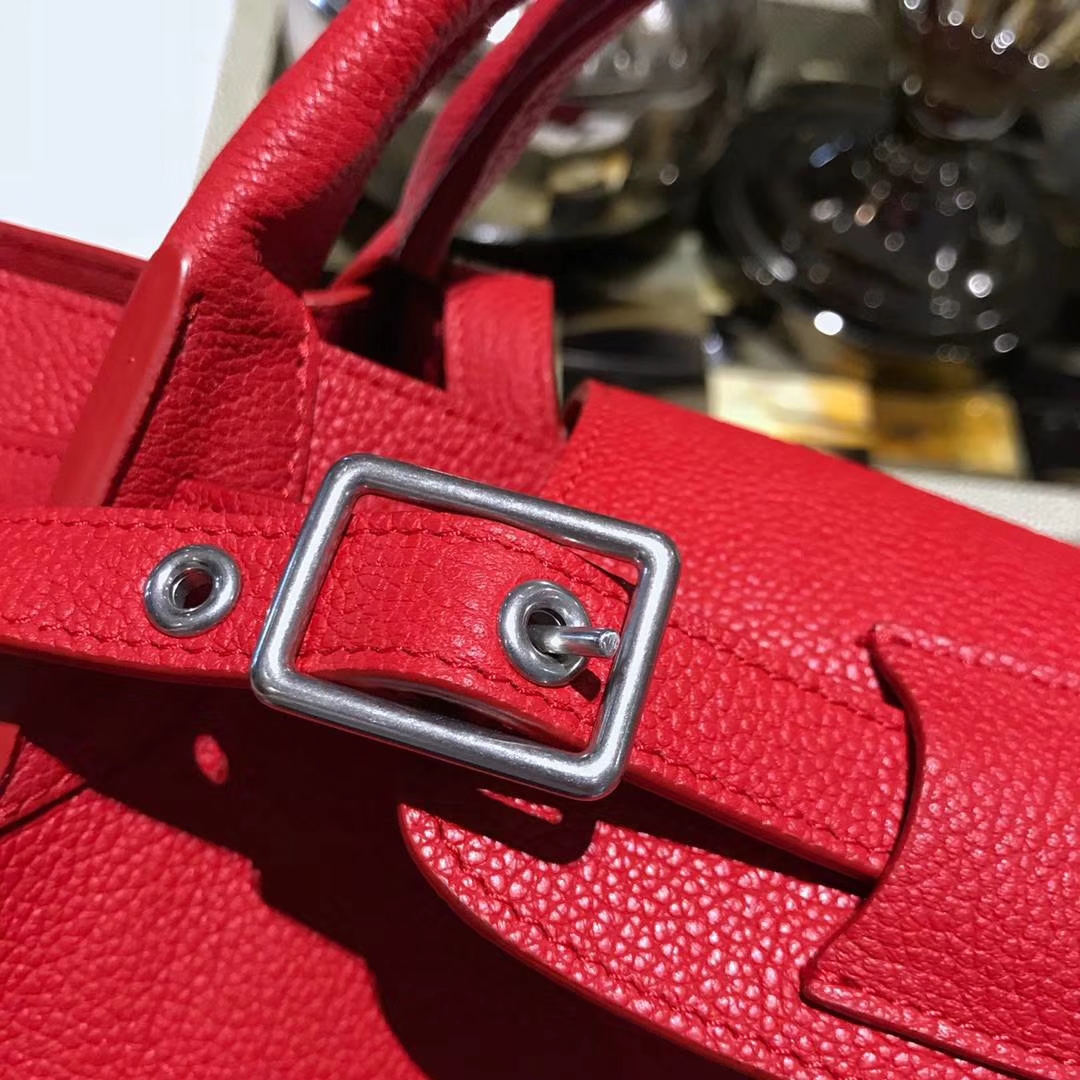 CÉLINE 购物袋 专柜同步发售 中号24cm 红色 进口荔枝纹牛皮