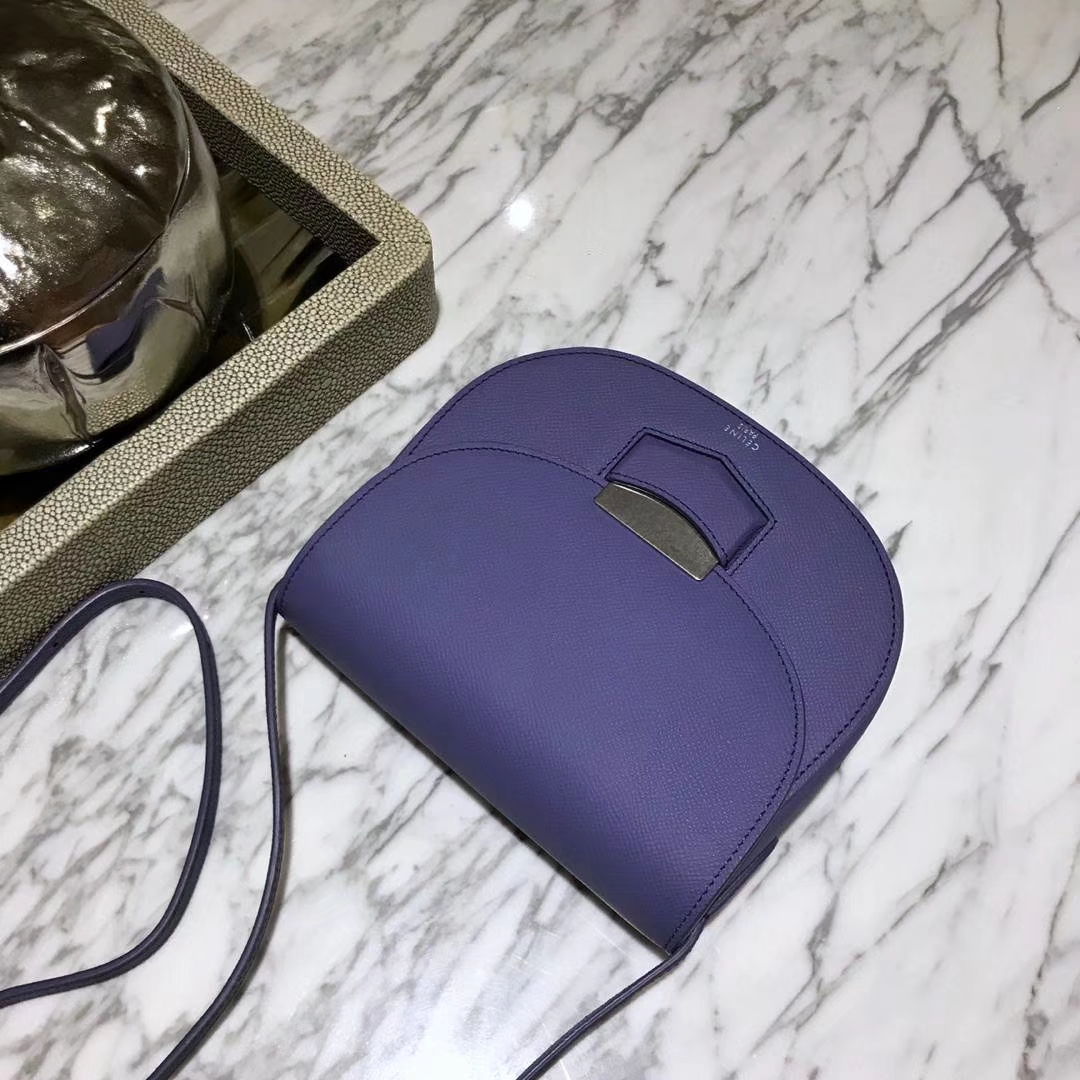 Celine 思琳 五角包 23cm 原厂进口牛皮 皮肩带 紫罗兰