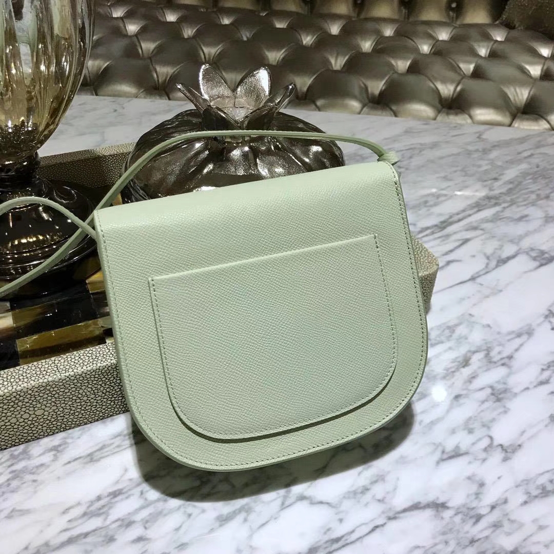 Celine 思琳 五角包 23cm 原厂进口牛皮 奶油绿 皮肩带