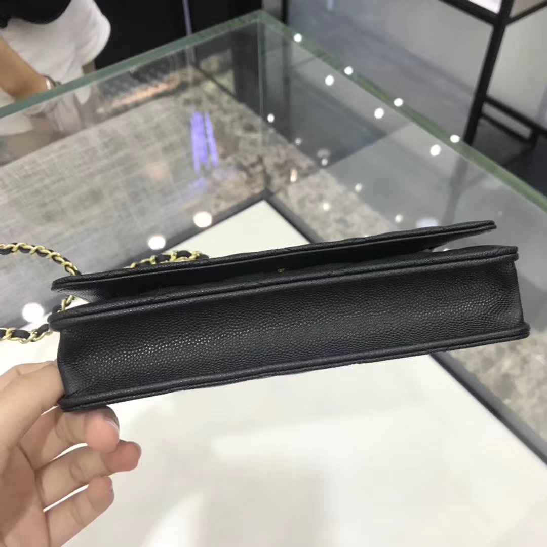 Chanel 香奈儿 WOC 19cm 原厂皮小鱼子酱 黑色 磨砂金