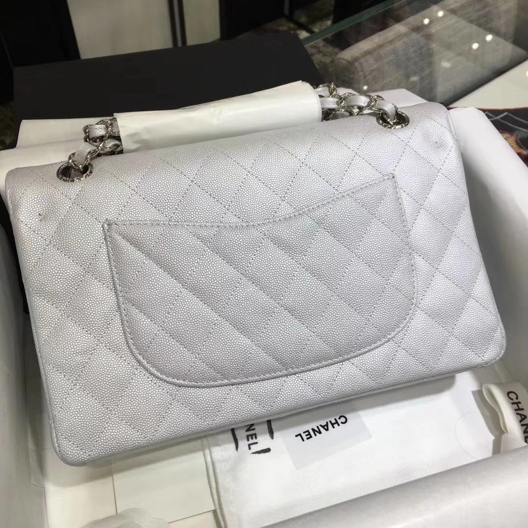 Chanel 香奈儿 Cf经典系列  25cm 原厂皮小鱼子酱 银色 银扣