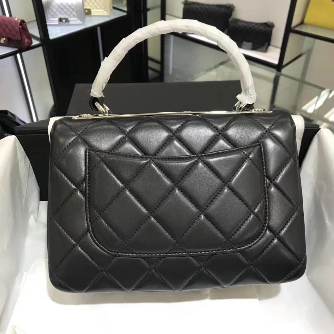 Chanel 香奈儿 Trendy CC  25cm 原厂皮小羊皮 黑色 银扣  