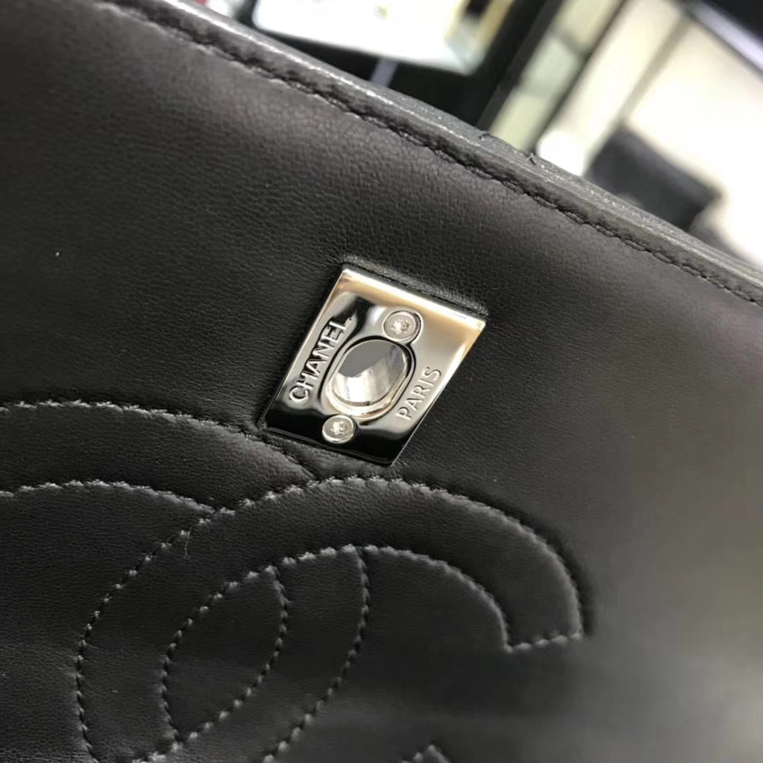 Chanel 香奈儿 Trendy CC  25cm 原厂皮小羊皮 黑色 银扣  