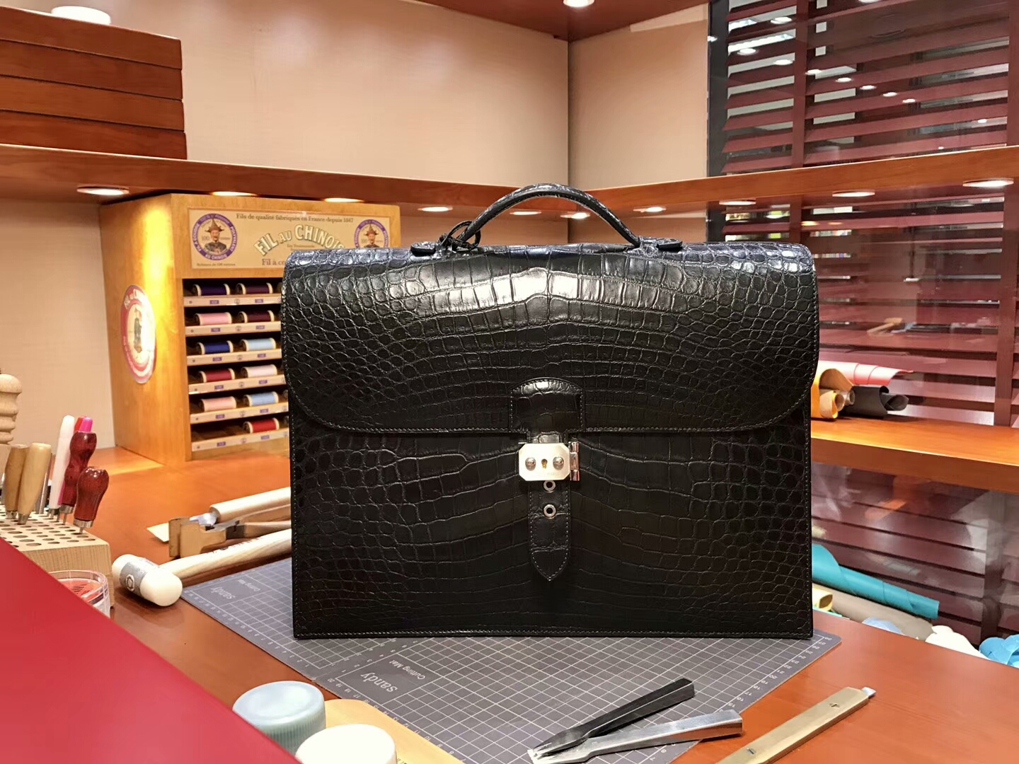 HERMES 爱马仕 男士公文包 亚光 黑色 现货系列 配全套专柜原版包装