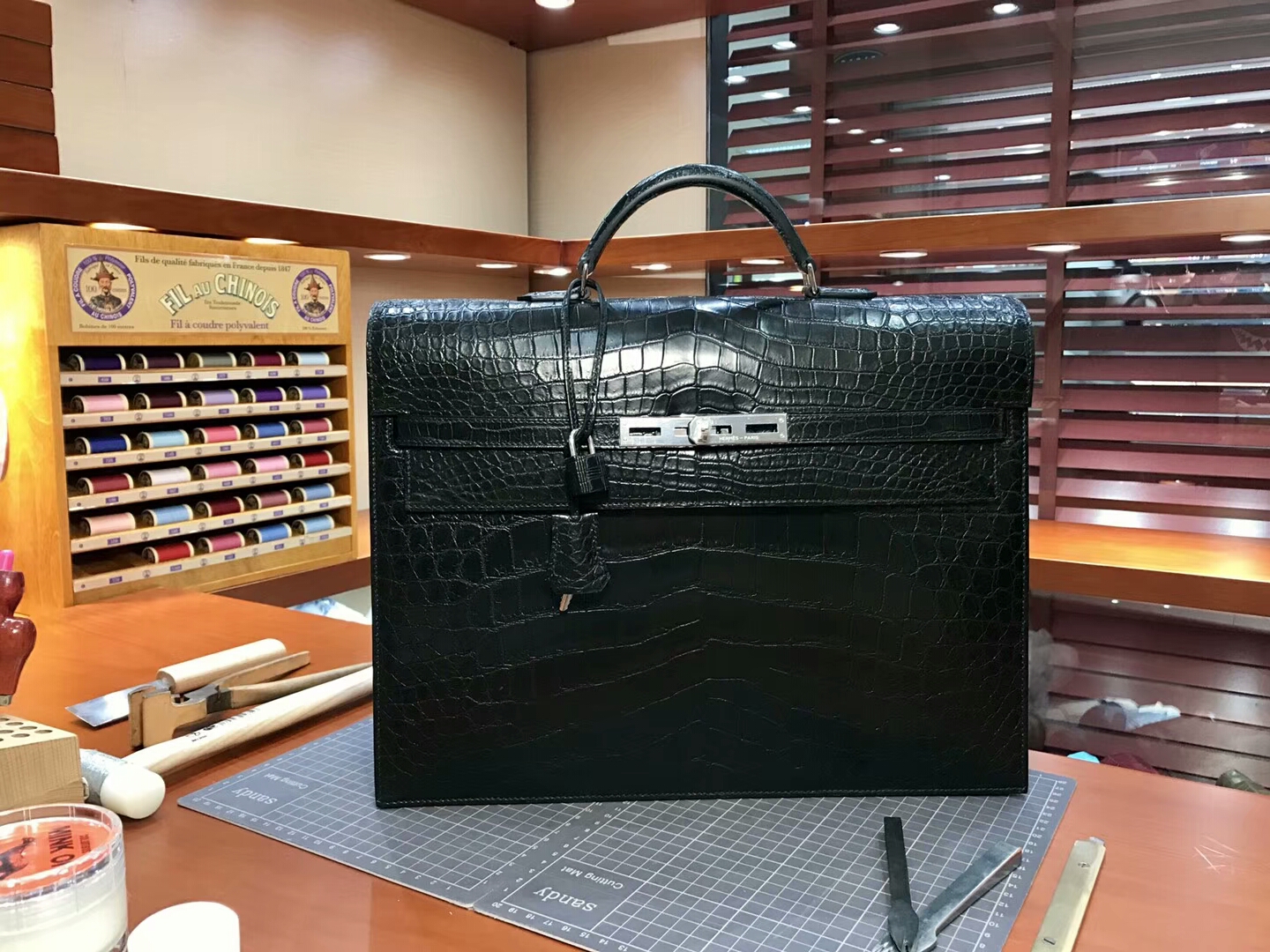 HERMES 爱马仕 男士公文包 亚光 黑色 现货系列 配全套专柜原版包装