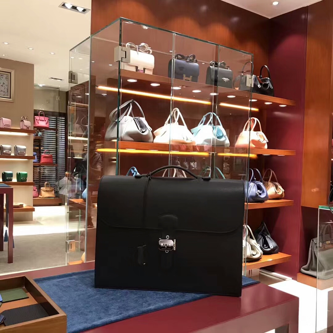 HERMES 爱马仕 男士公文包 亚光 黑色 现货系列 配全套专柜原版包装