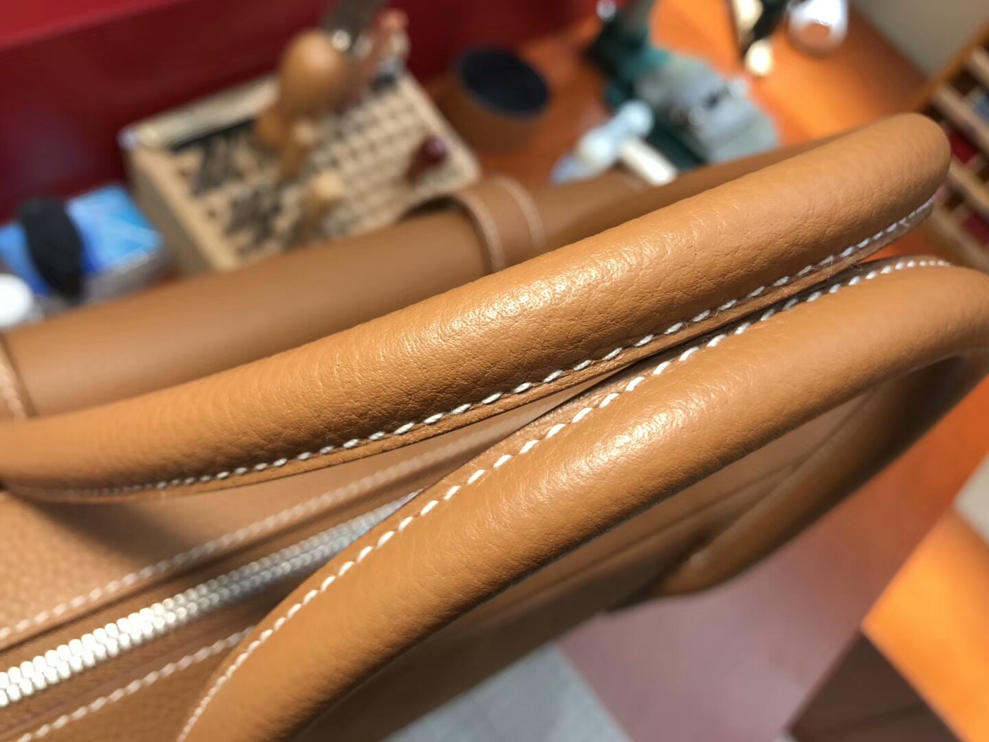 HERMES 爱马仕 男士邮差公文包 CK37 金棕色 Gold 现货系列 配全套专柜原版包装