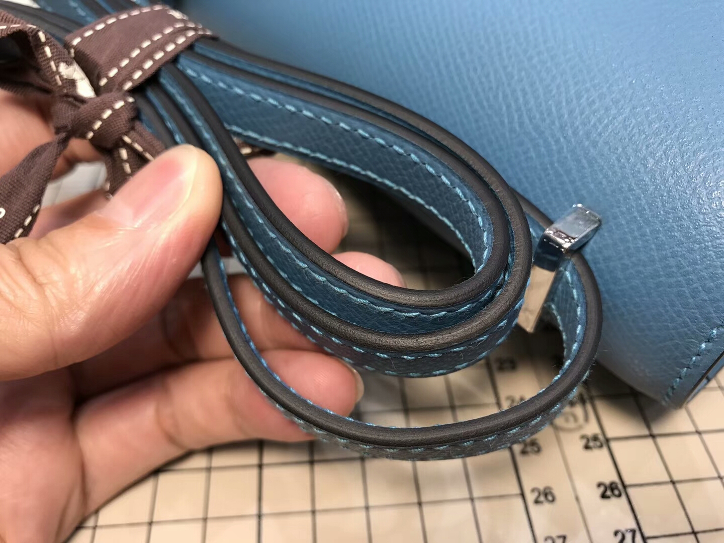 HERMES 爱马仕 空姐包 Constance  r2 玛瑙蓝 blue agate 银扣