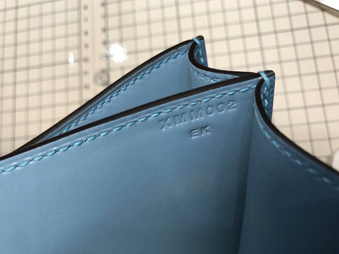 HERMES 爱马仕 空姐包 Constance  r2 玛瑙蓝 blue agate 银扣
