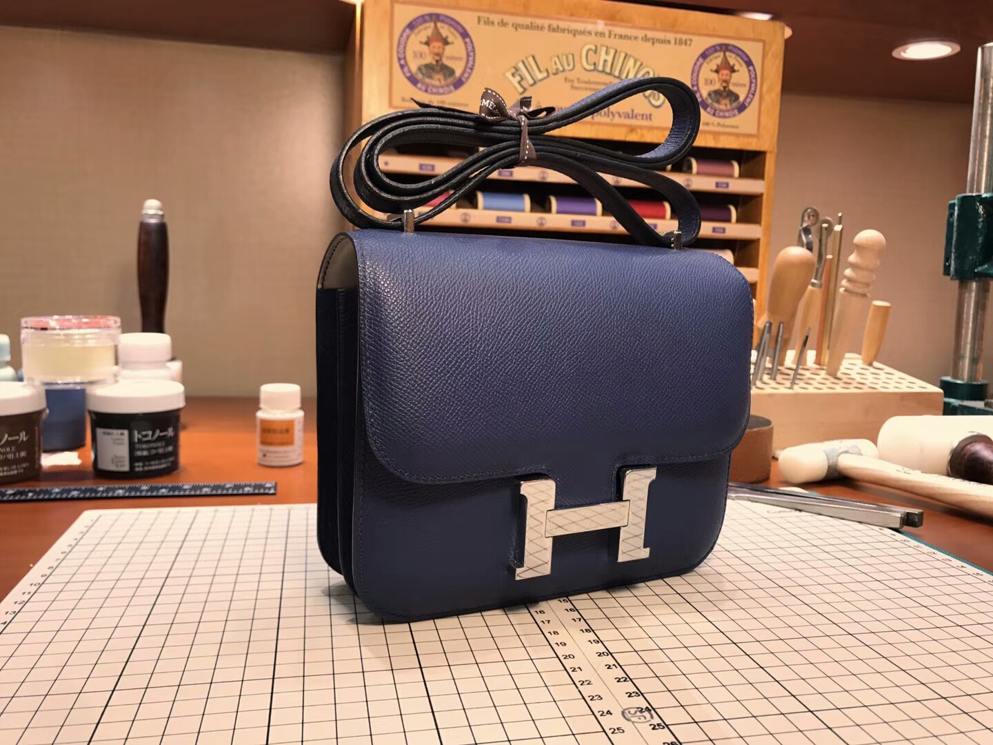 HERMES 爱马仕 空姐包 Constance  2z 午夜蓝 星空蓝 blue nuit 银扣