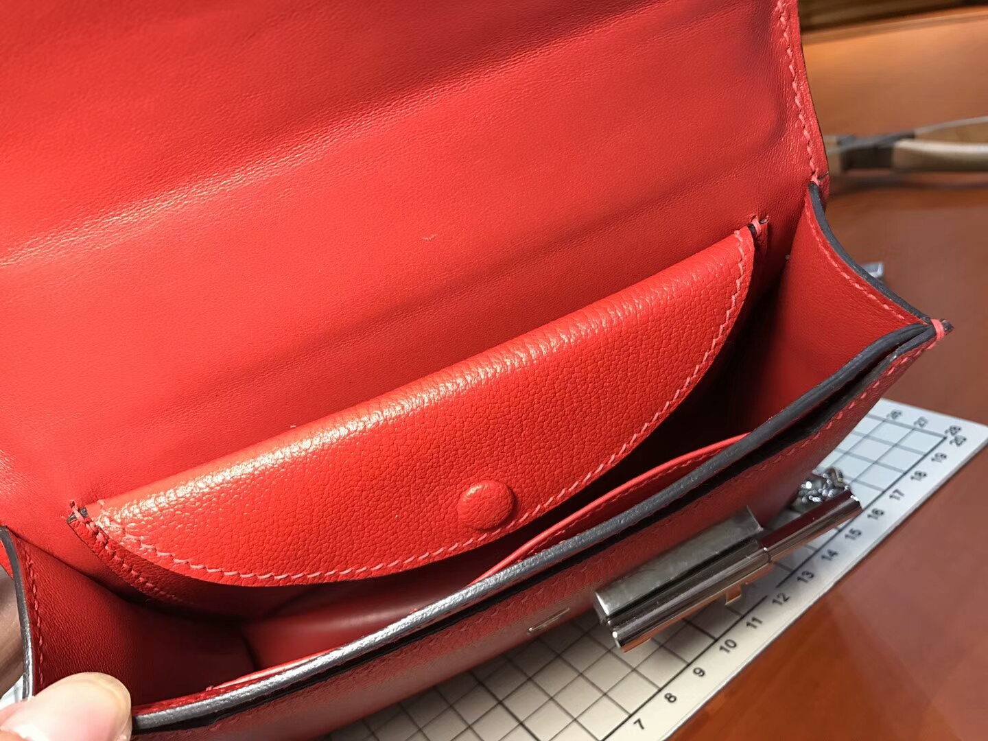 HERMES 爱马仕 手枪包 Verrou Chain S5 番茄红 Rouge Tomate 配全套专柜原版包装