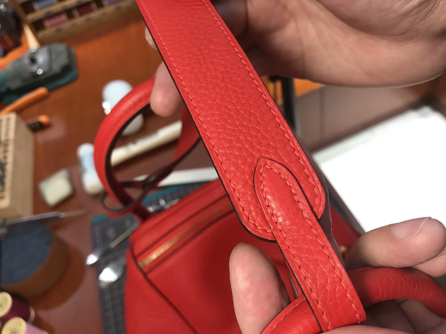 爱马仕 HERMES Lindy 26/30cm s5 番茄红 rouge tomate 配全套专柜原版包装