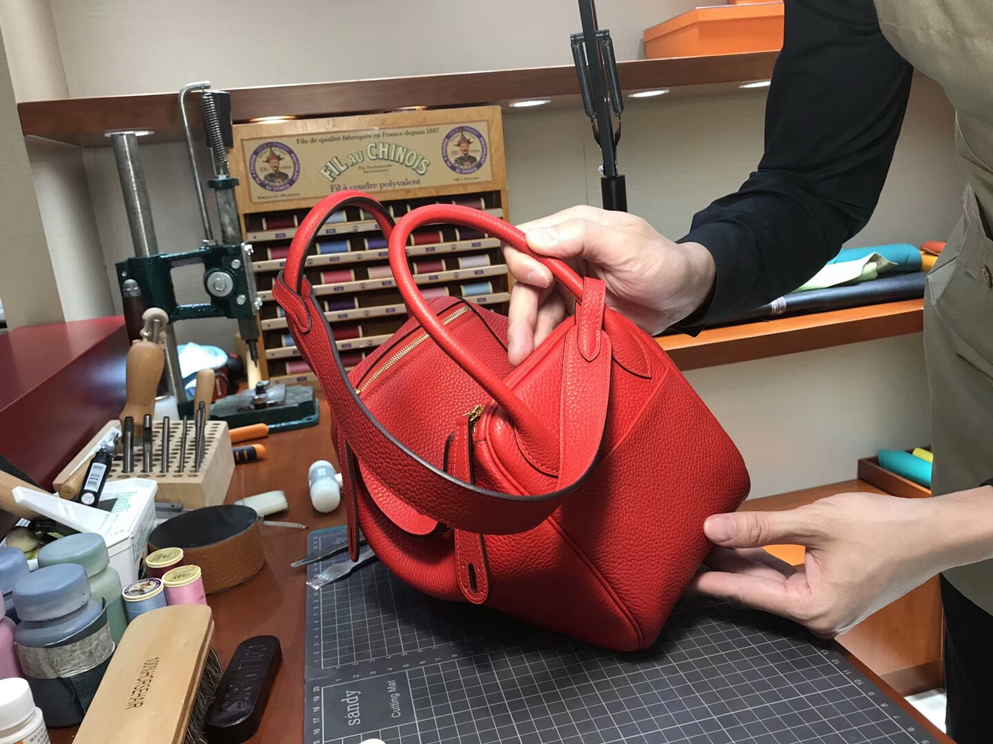 爱马仕 HERMES Lindy 26/30cm s5 番茄红 rouge tomate 配全套专柜原版包装