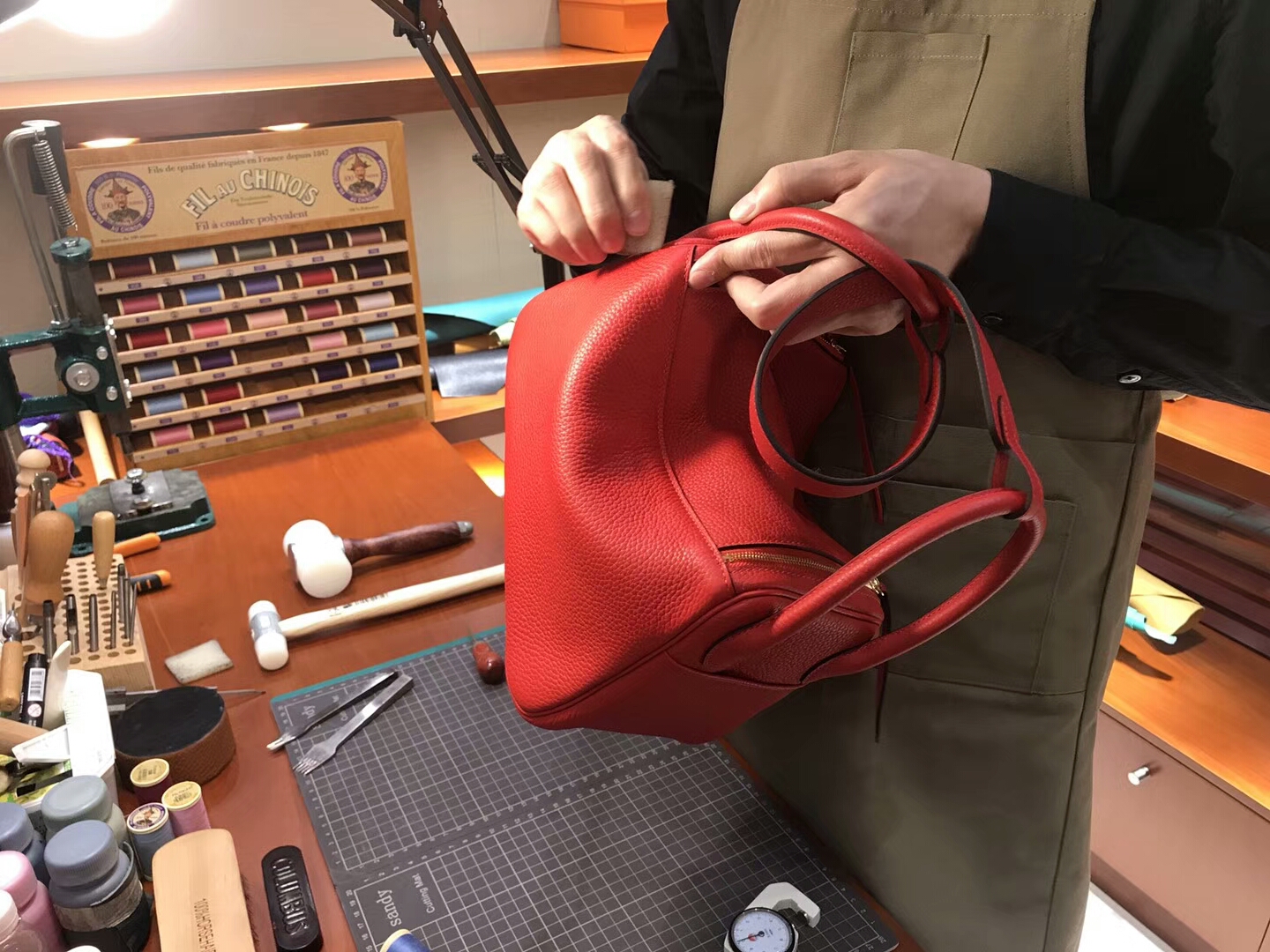 爱马仕 HERMES Lindy 26/30cm s5 番茄红 rouge tomate 配全套专柜原版包装