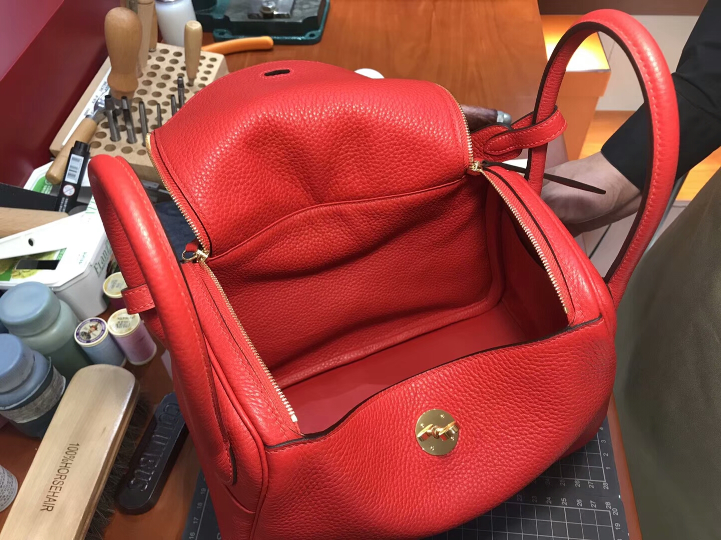 爱马仕 HERMES Lindy 26/30cm s5 番茄红 rouge tomate 配全套专柜原版包装