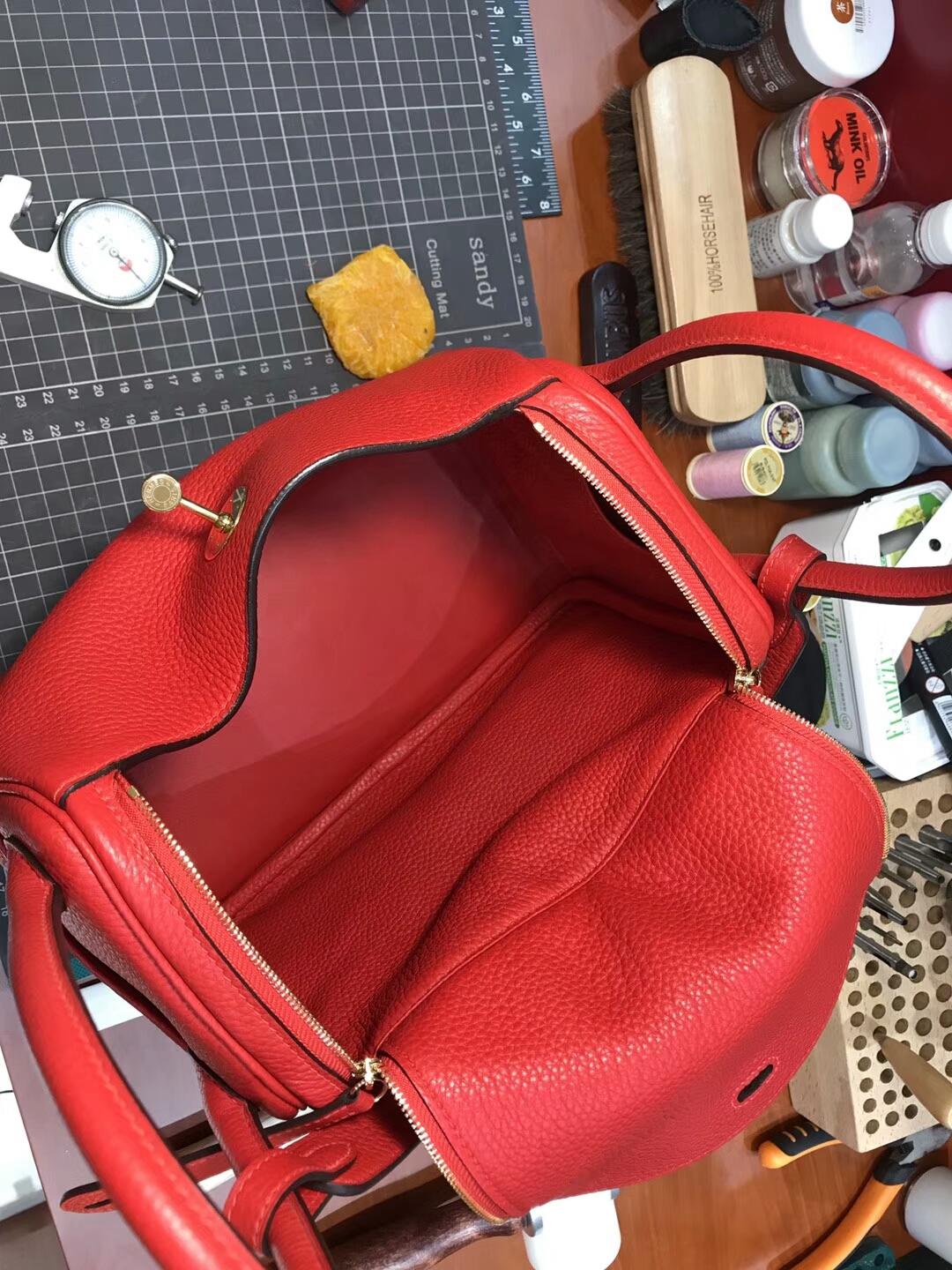 爱马仕 HERMES Lindy 26/30cm s5 番茄红 rouge tomate 配全套专柜原版包装