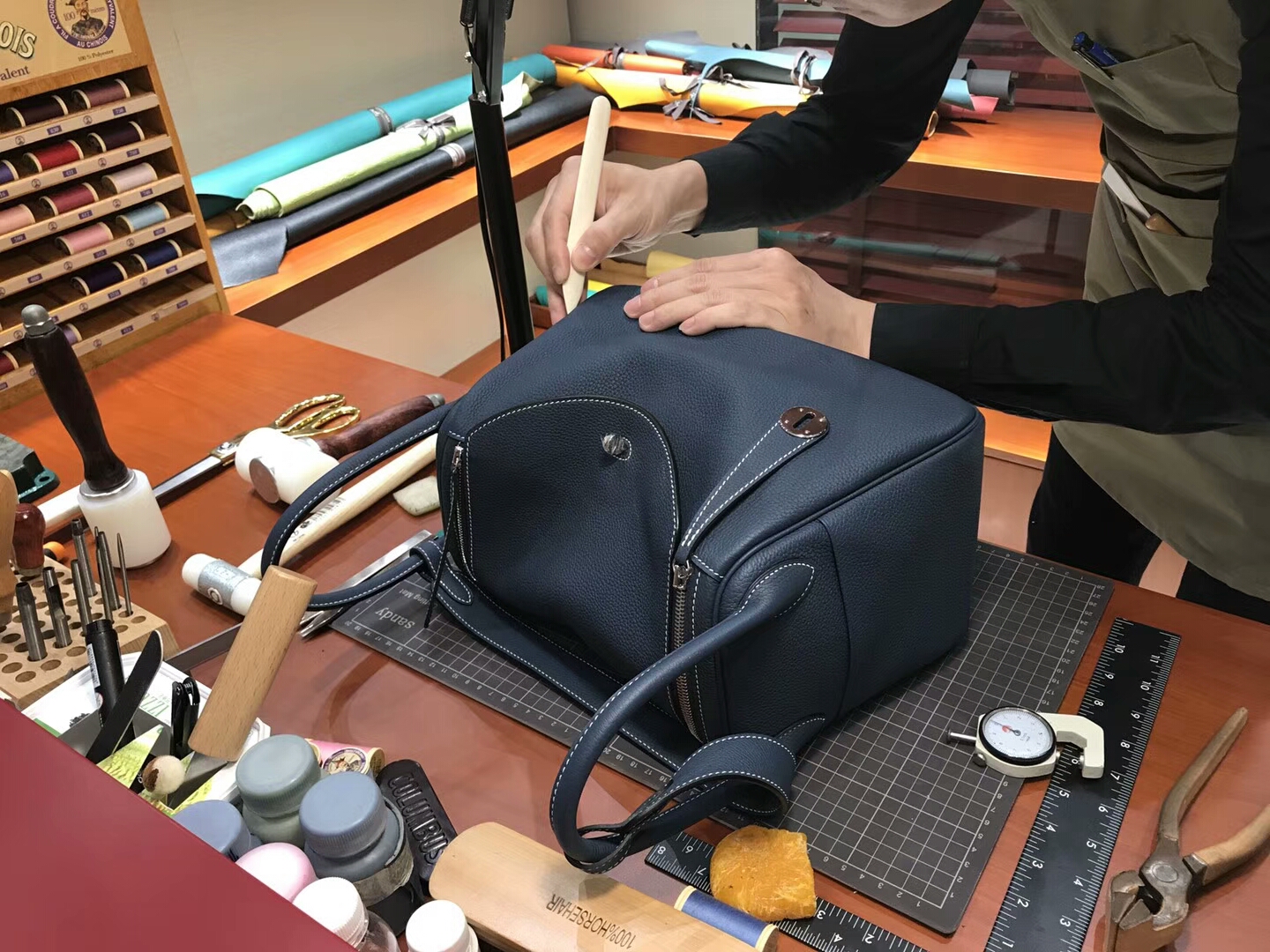 爱马仕 HERMES Lindy 26/30cm CKN7 风暴蓝 Bleu Tempete 配全套专柜原版包装
