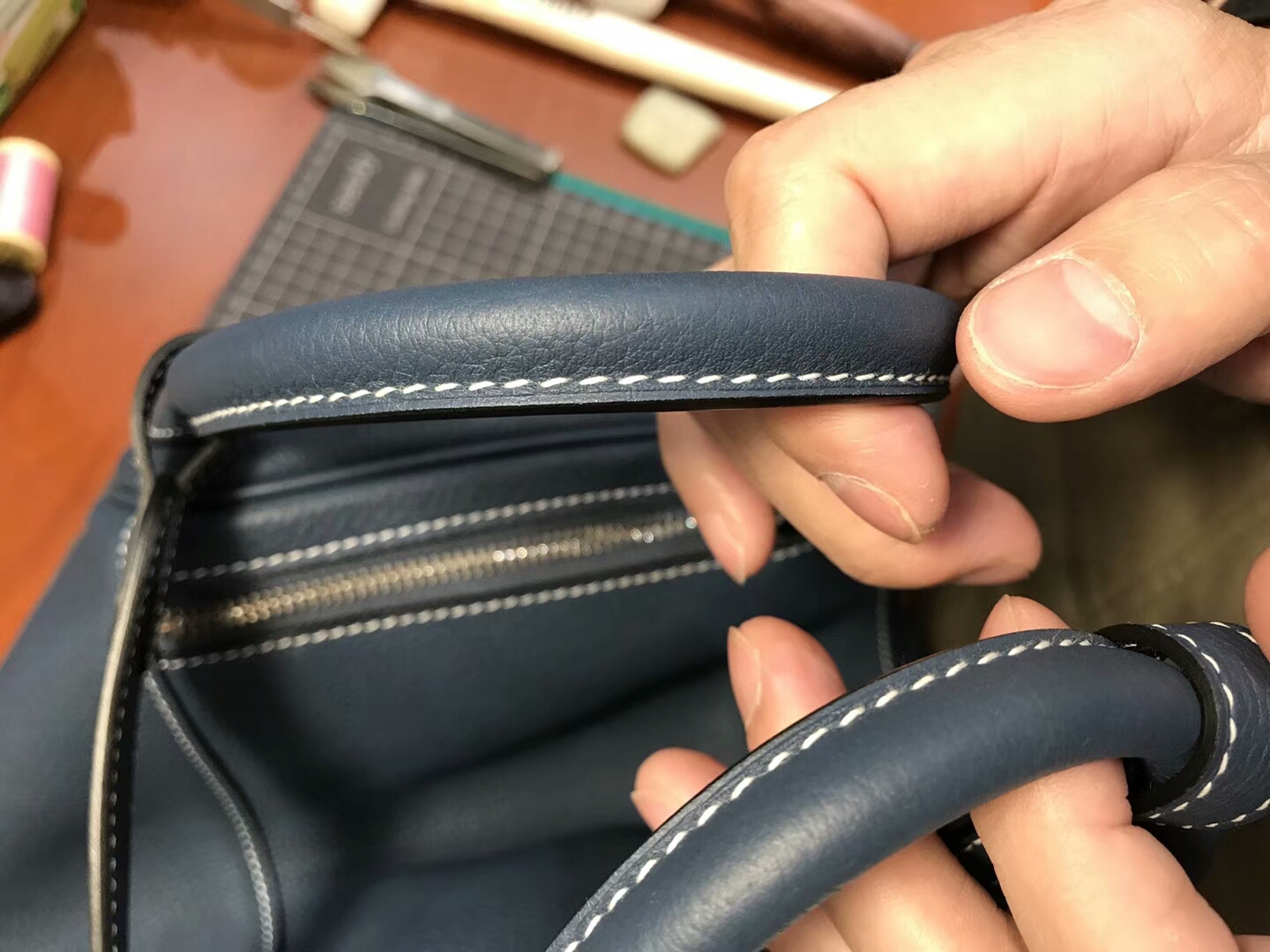 爱马仕 HERMES Lindy 26/30cm CKN7 风暴蓝 Bleu Tempete 配全套专柜原版包装
