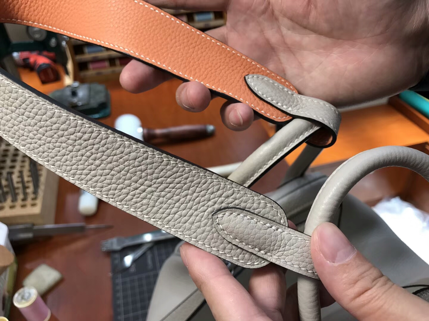 爱马仕 HERMES Lindy 26/30cm 8u 冰川灰 blue glacier 银扣 配全套专柜原版包装