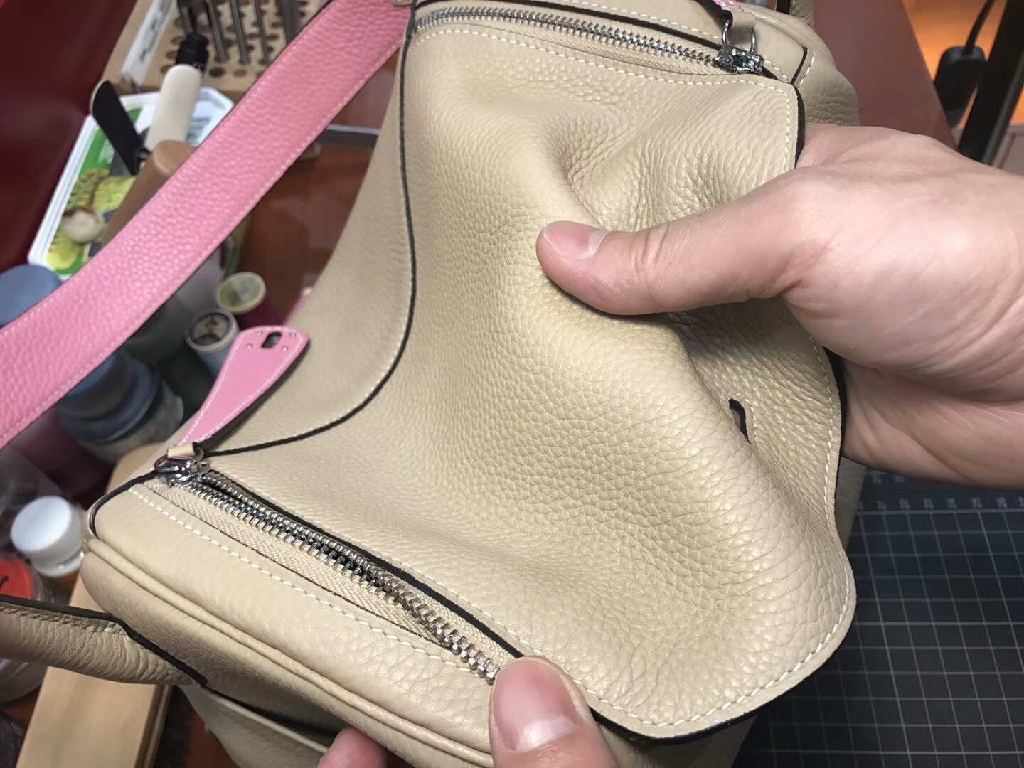 爱马仕 HERMES Lindy 26/30cm s2 风衣灰 trench 银扣