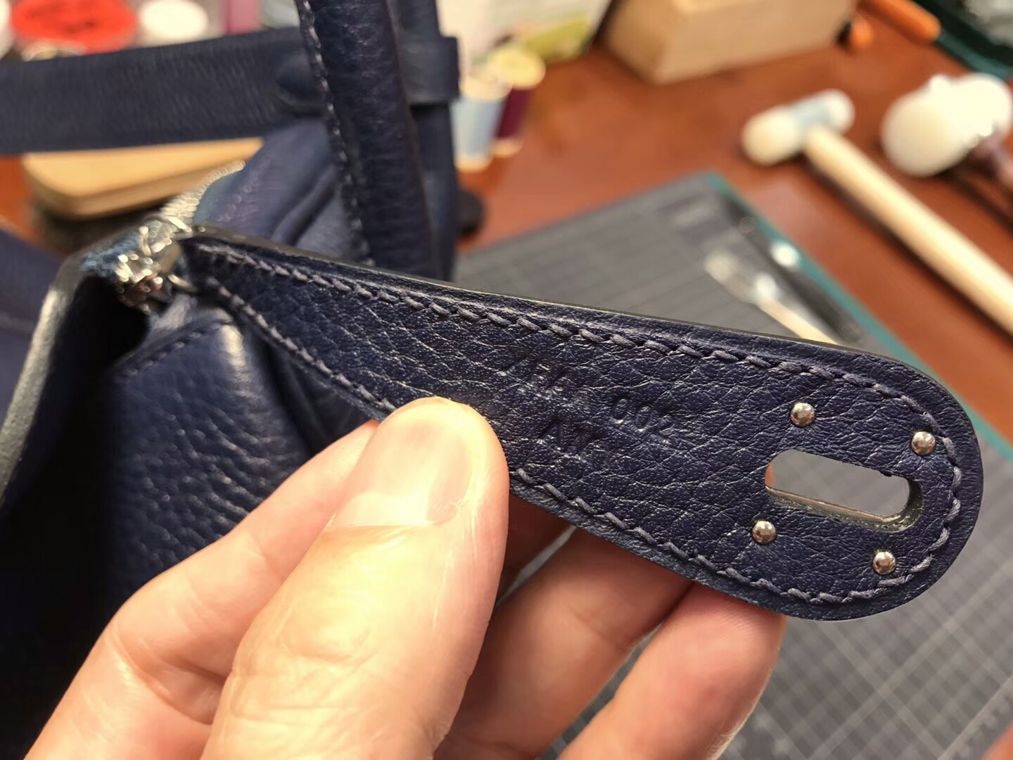 爱马仕 HERMES Lindy 26/30cm 宝石蓝 ck73 blue saphir 银扣 配全套专柜原版包装