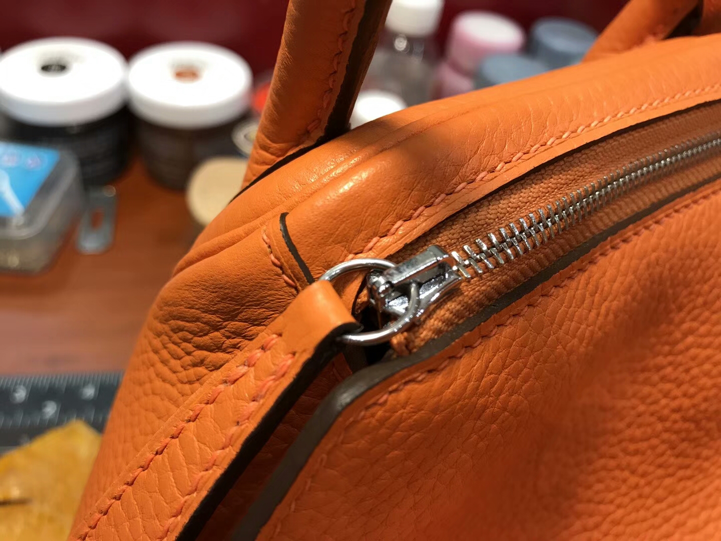 爱马仕 HERMES Lindy 26/30cm ck93 經典橙色 银扣 配全套专柜原版包装