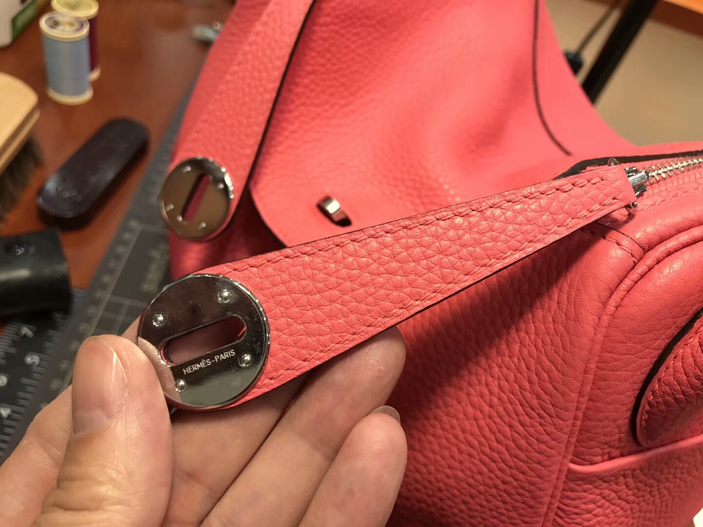 爱马仕 HERMES Lindy 26/30cm  t5 斋普尔粉 蜜桃粉 rose jaipur 银扣 配全套专柜原版包装