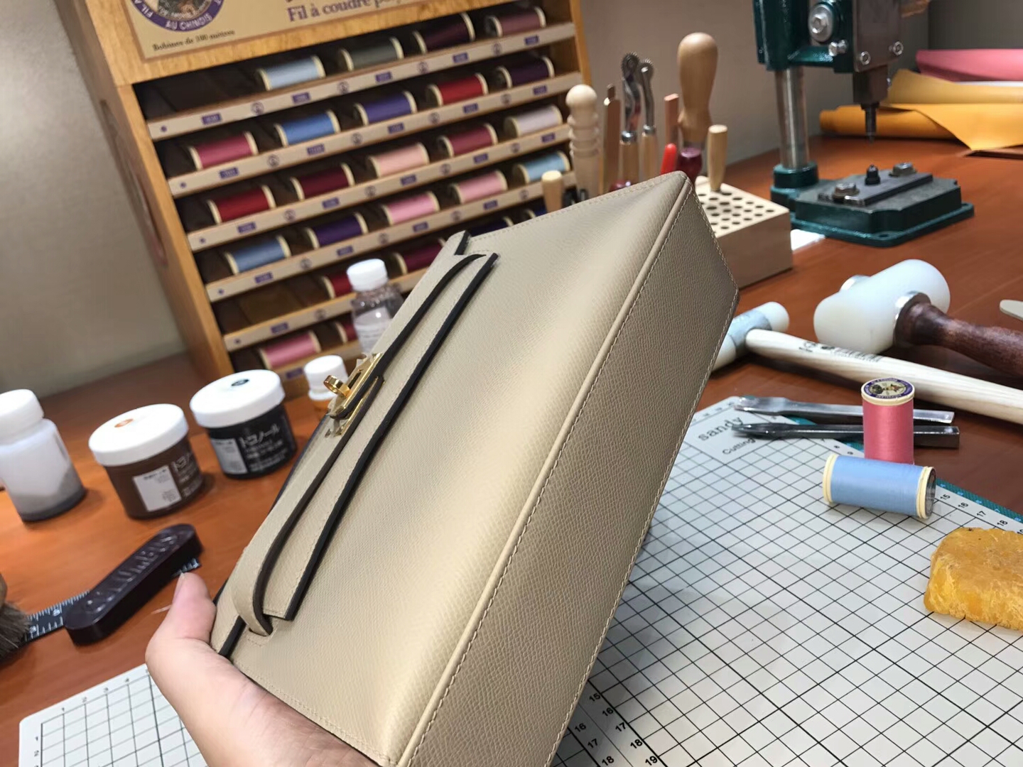 迷你凯莉 MiniKelly HERMES 爱马仕 S2 风衣灰 Trench 配全套专柜原版包装