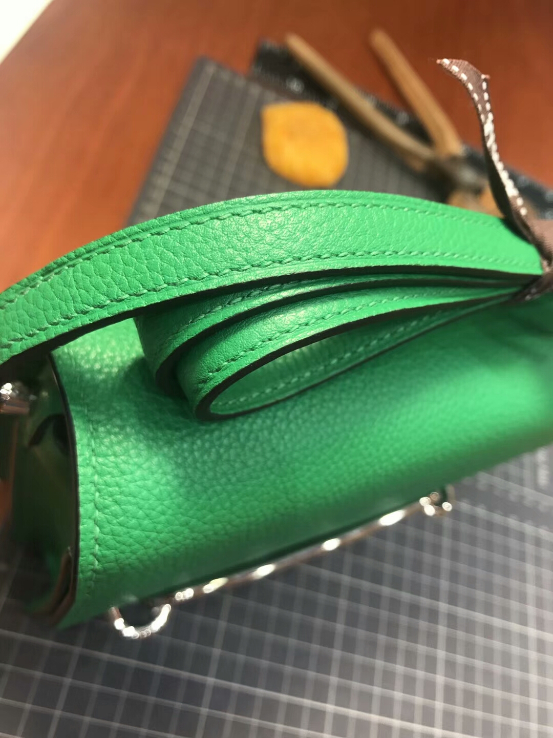 猪鼻子包 Roulis HERMES 爱马仕  竹子绿 1k bambou 配全套专柜原版包装