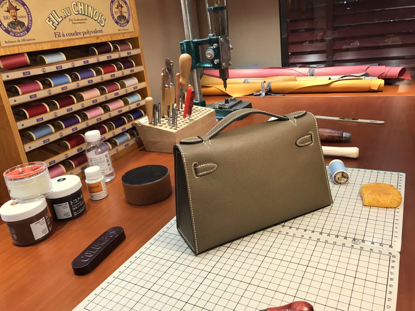 HERMES 爱马仕 迷你凯莉 MiniKelly ck18 大象灰 etoupe 银扣