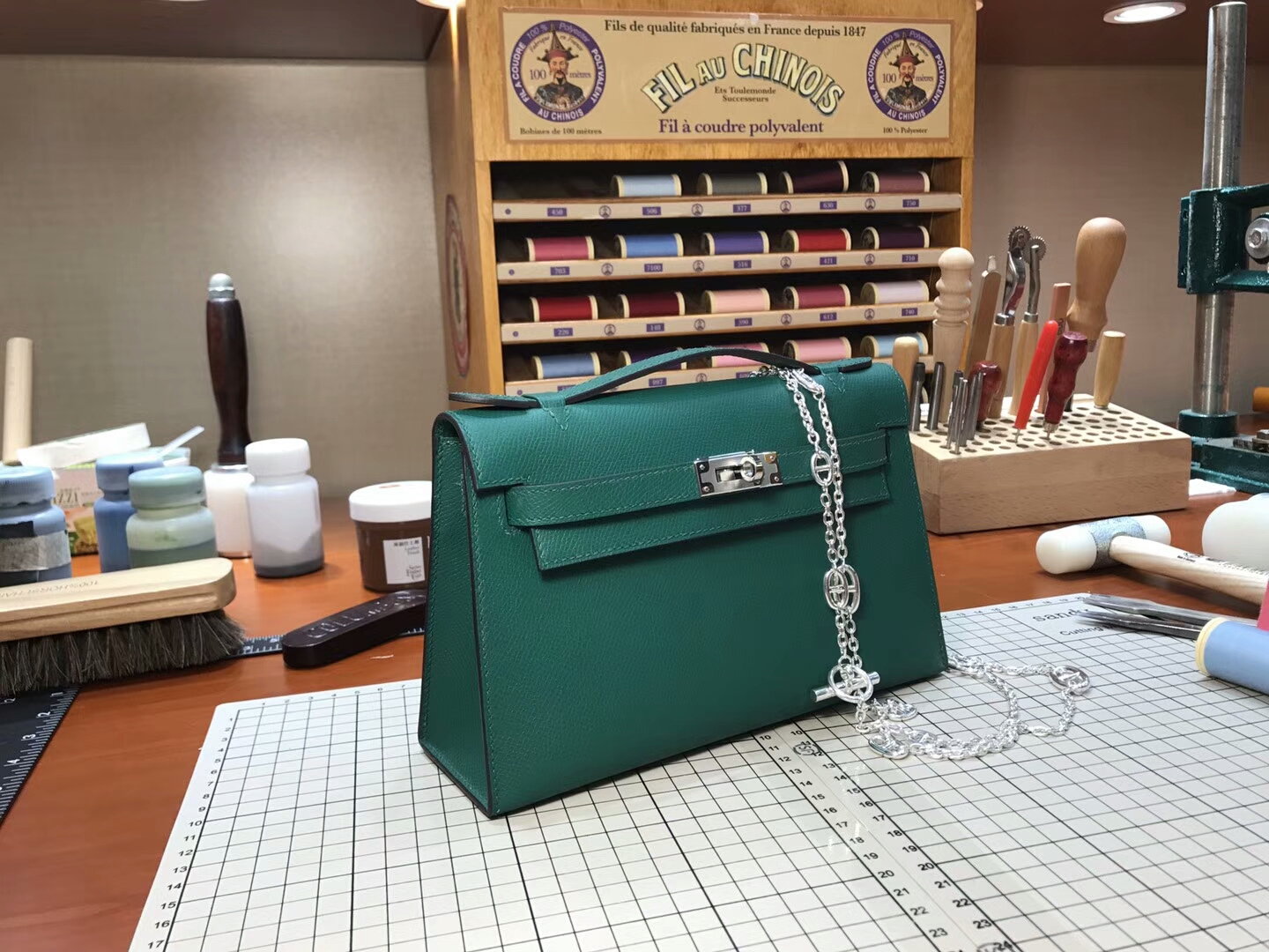 HERMES 爱马仕 迷你凯莉 MiniKelly 1T 油画绿 泰坦绿 新祖绿 vert titien