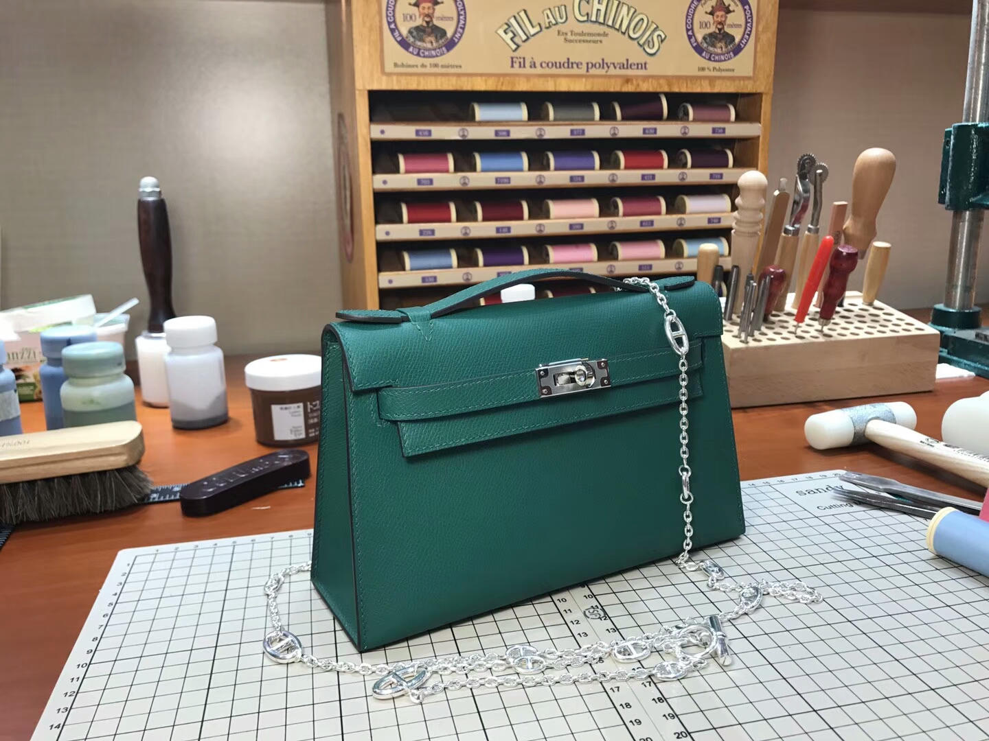 HERMES 爱马仕 迷你凯莉 MiniKelly 1T 油画绿 泰坦绿 新祖绿 vert titien