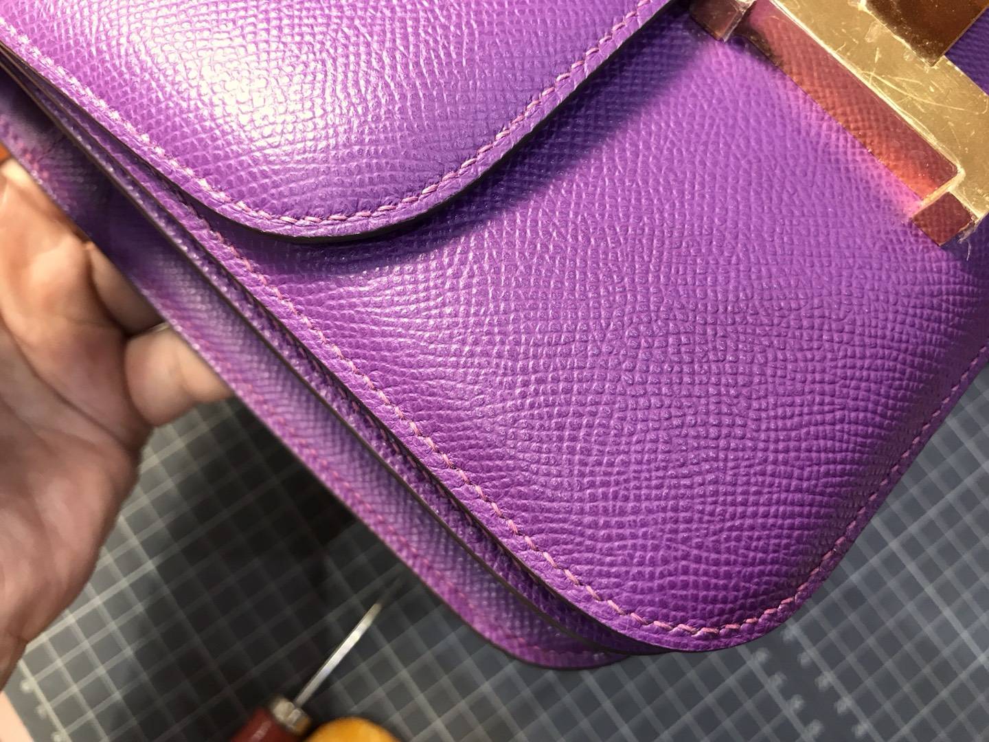 HERMES 爱马仕 空姐包 Constance p9 anemone 海葵紫 配全套专柜原版包装
