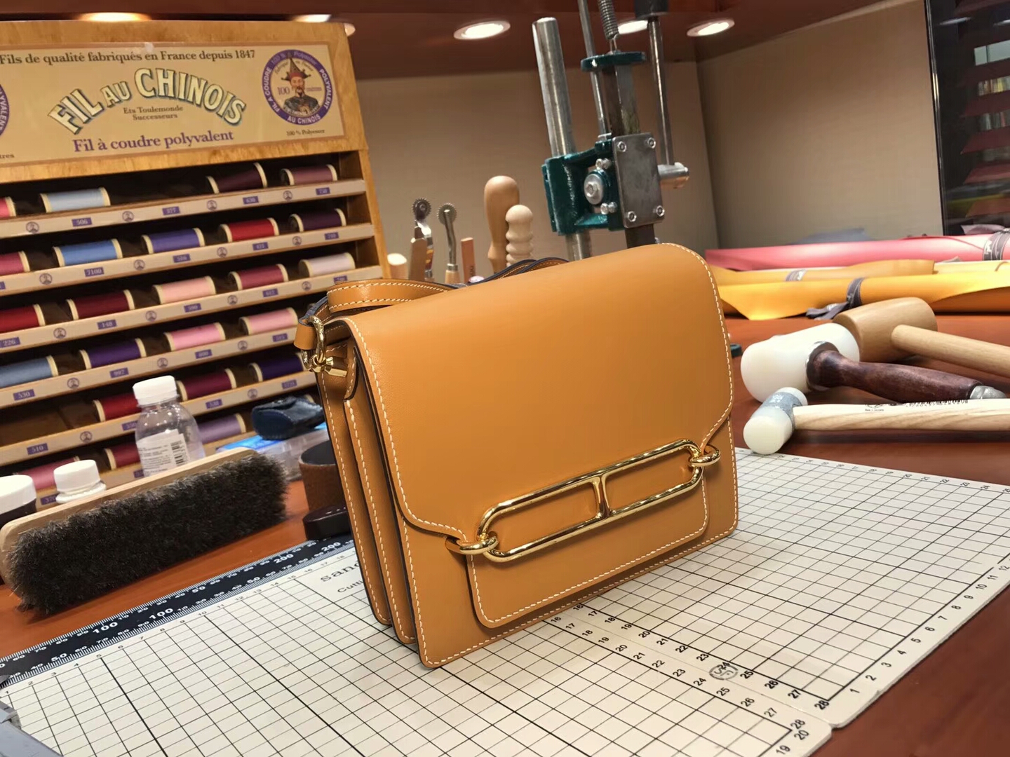猪鼻子包 Roulis HERMES 爱马仕 金棕 ck37 gold  配全套专柜原版包装