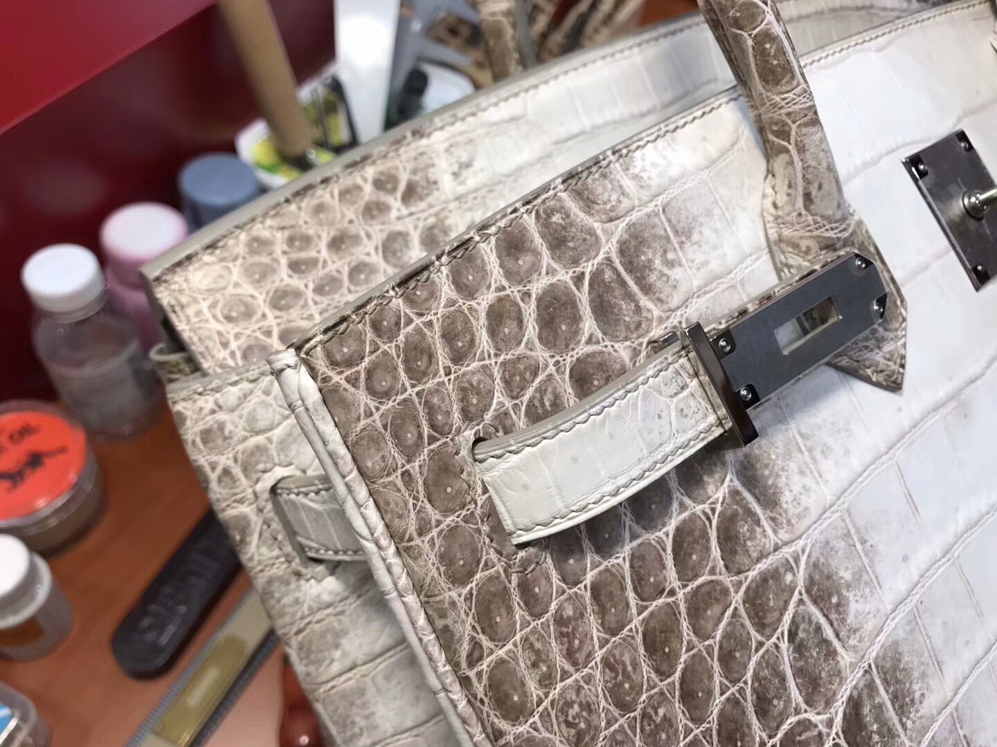 爱马仕 HERMES 铂金包 Birkin 25cm 配全套专柜原版包装 全球发售 鳄鱼喜马拉雅