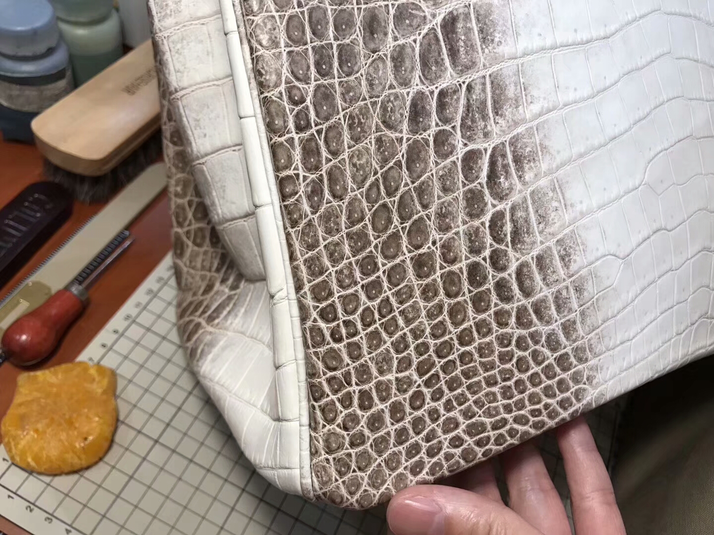 爱马仕 HERMES 铂金包 Birkin 25cm 配全套专柜原版包装 全球发售 鳄鱼喜马拉雅