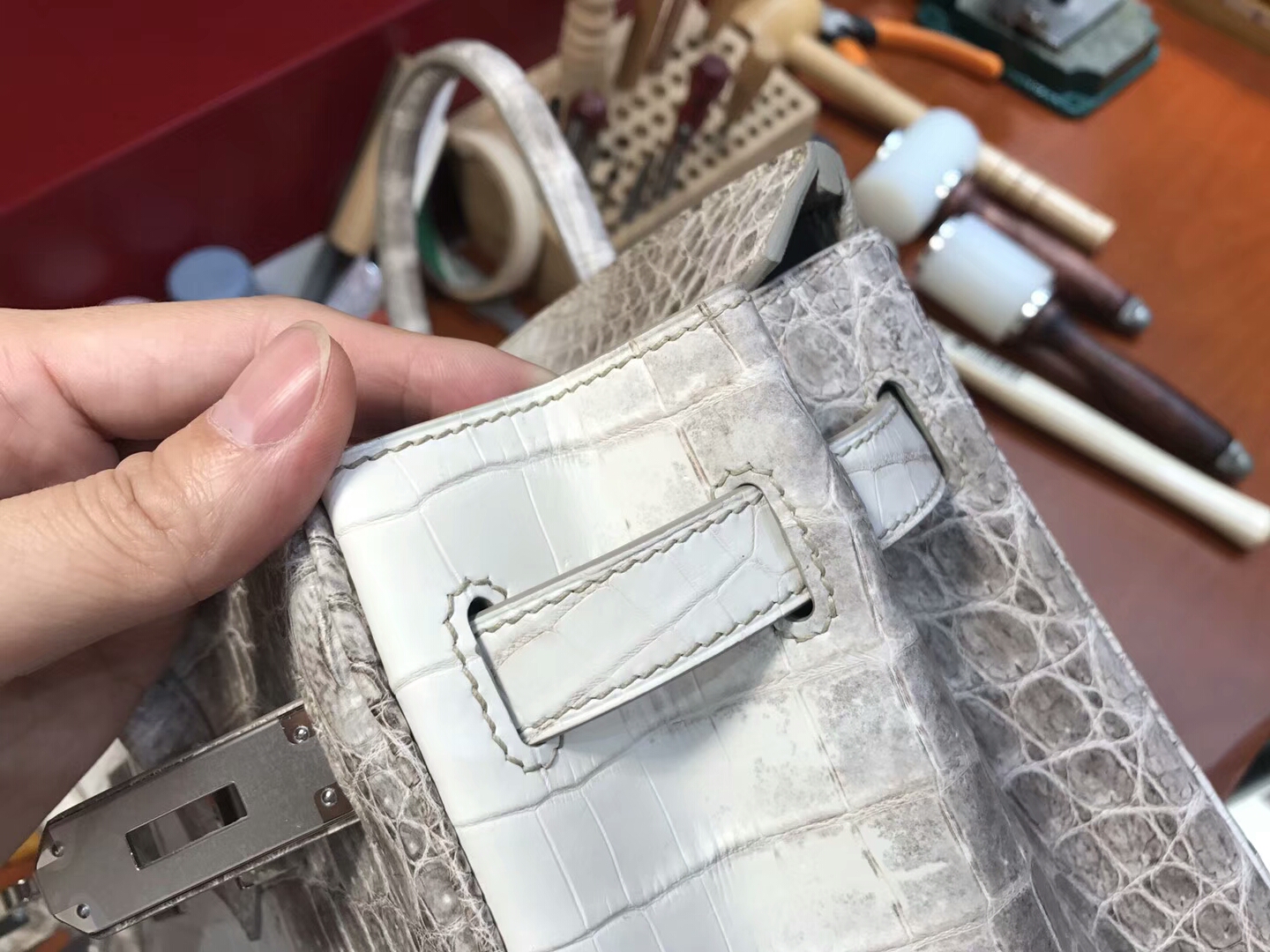 爱马仕 HERMES 铂金包 Birkin 30cm 配全套专柜原版包装 全球发售 鳄鱼喜马拉雅