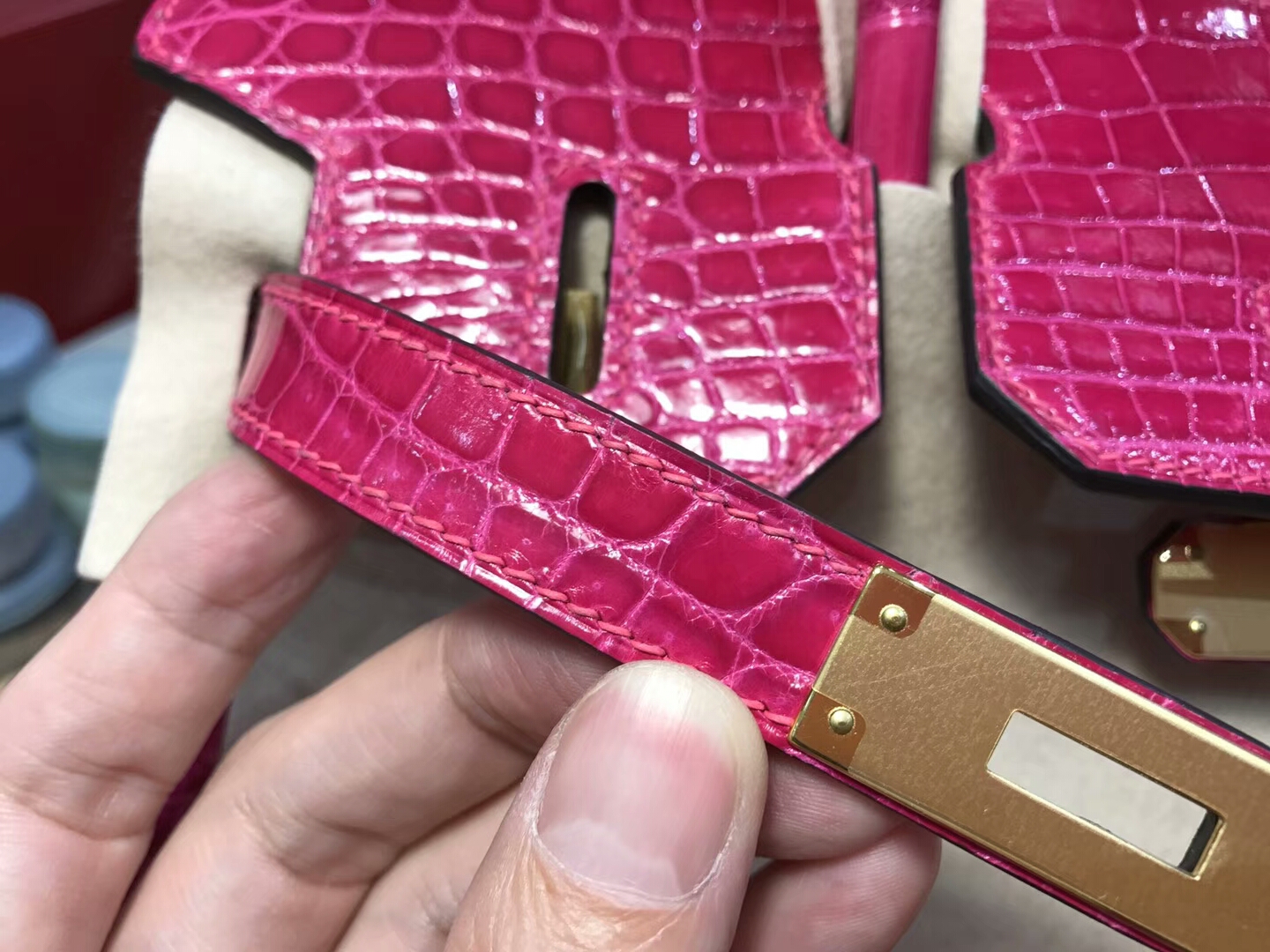 爱马仕 HERMES 铂金包 Birkin 25cm 配全套专柜原版包装 全球发售 鳄鱼 J5 天方夜谭粉紫 Scheherazade