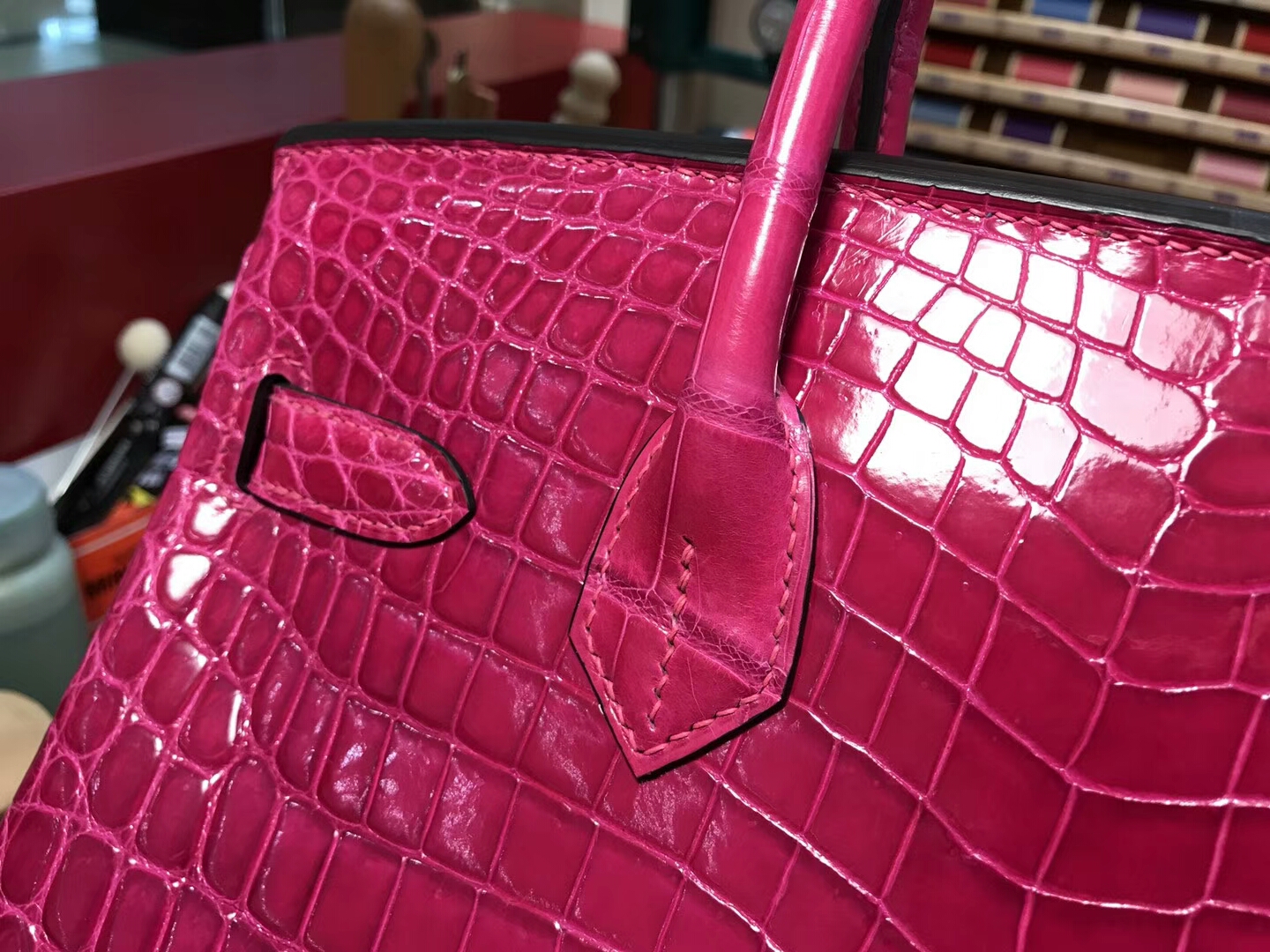 爱马仕 HERMES 铂金包 Birkin 25cm 配全套专柜原版包装 全球发售 鳄鱼 J5 天方夜谭粉紫 Scheherazade