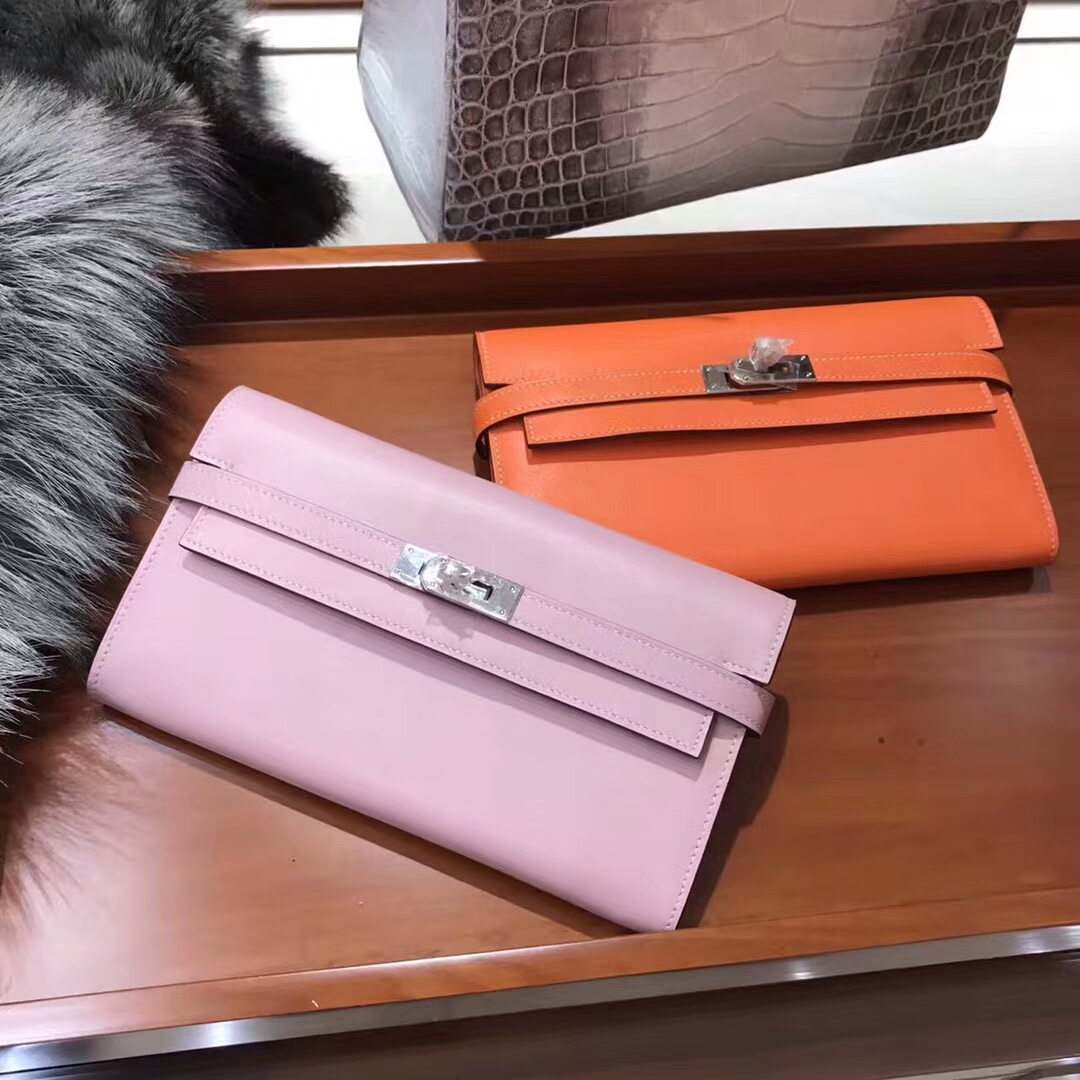 Kelly Wallet 凯莉长款钱包 5p 樱花粉/CC93 Orange 橙色 橘色 配全套专柜原版包装