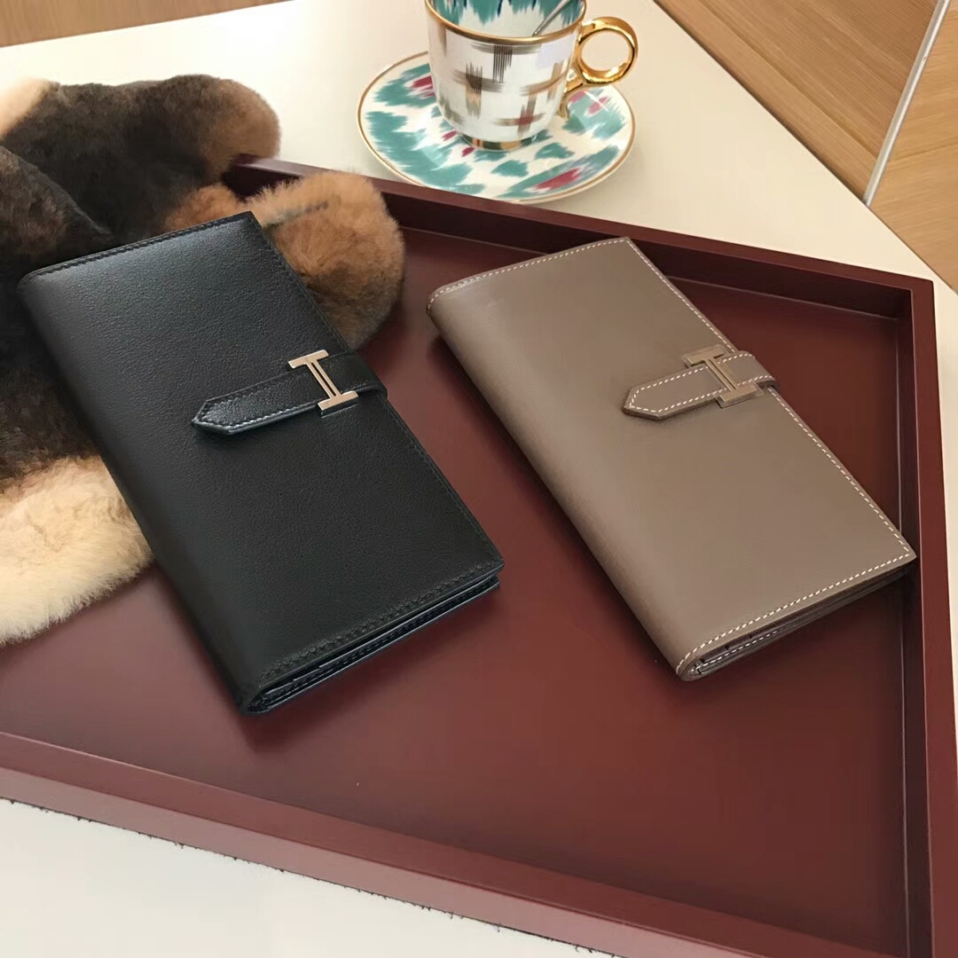 Bearn 长款H扣钱包 黑色 大象灰 Etoupe CK18 配全套专柜原版包装