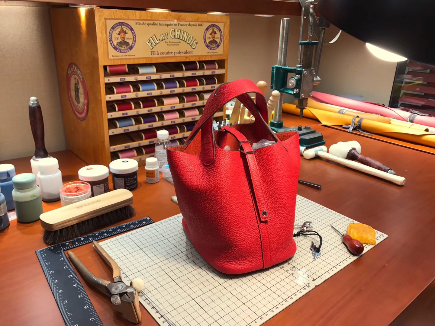 爱马仕 HERMES 菜篮子 Picotins5 番茄红 rouge tomate Togo皮 配全套专柜原版包装