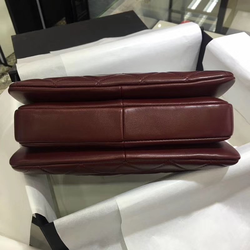 Chanel 香奈儿 Trendy CC 小羊皮 酒红色 25cm 金扣 现货