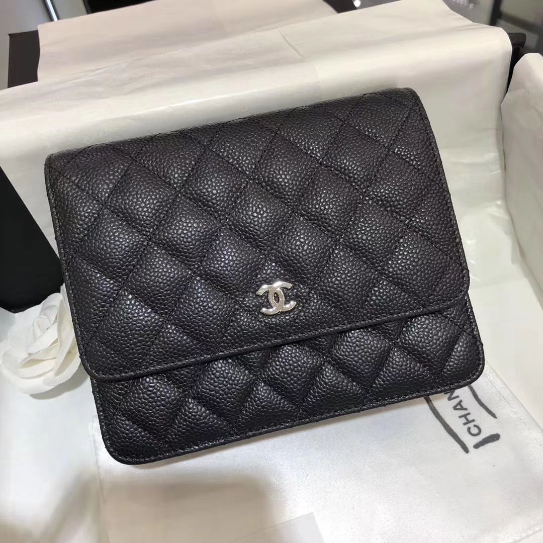 Chanel 香奈儿 WOC Mini 进口鱼子酱 黑色银扣 少量现货